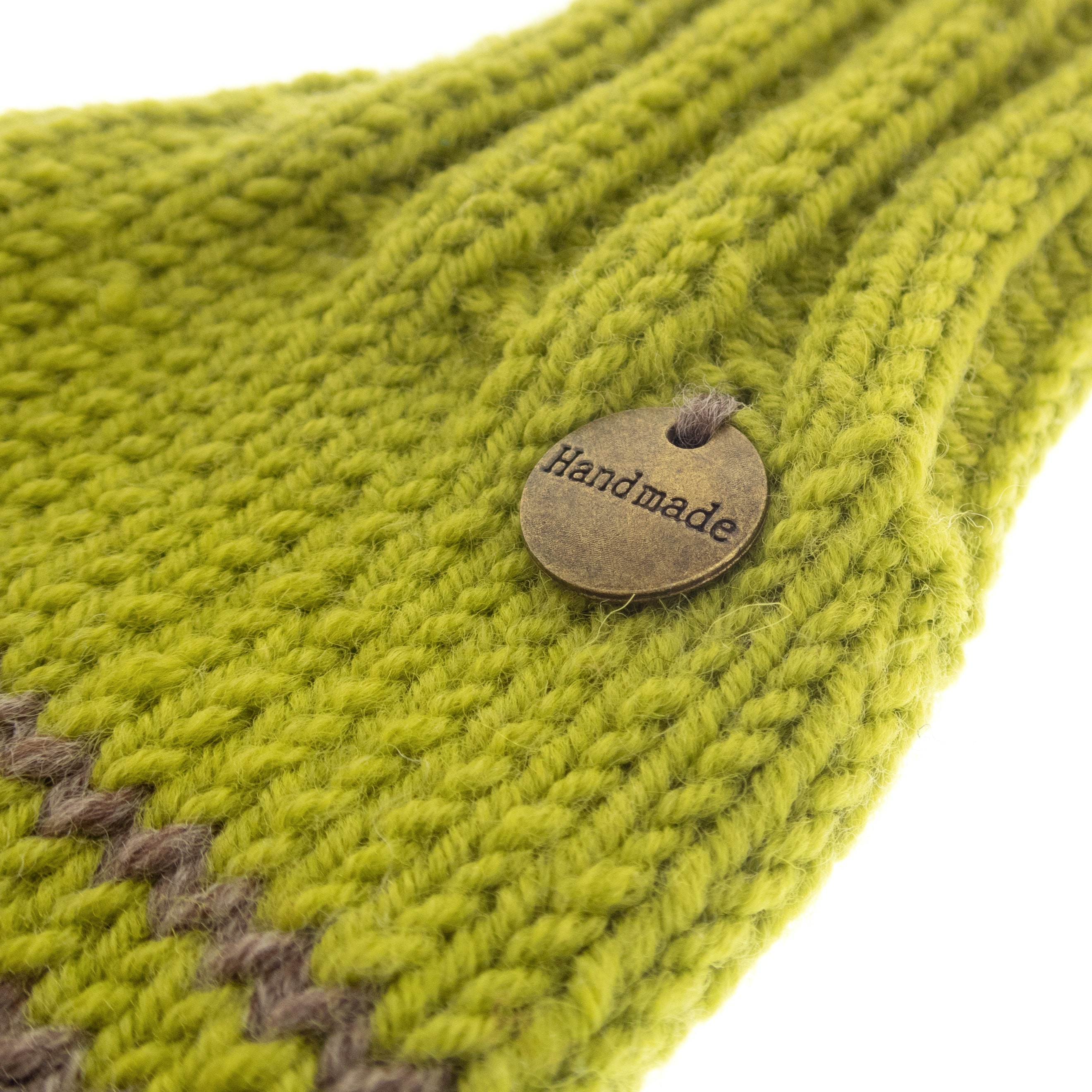 handmade gloves fingerless womens, crochet of brown & green cashmere