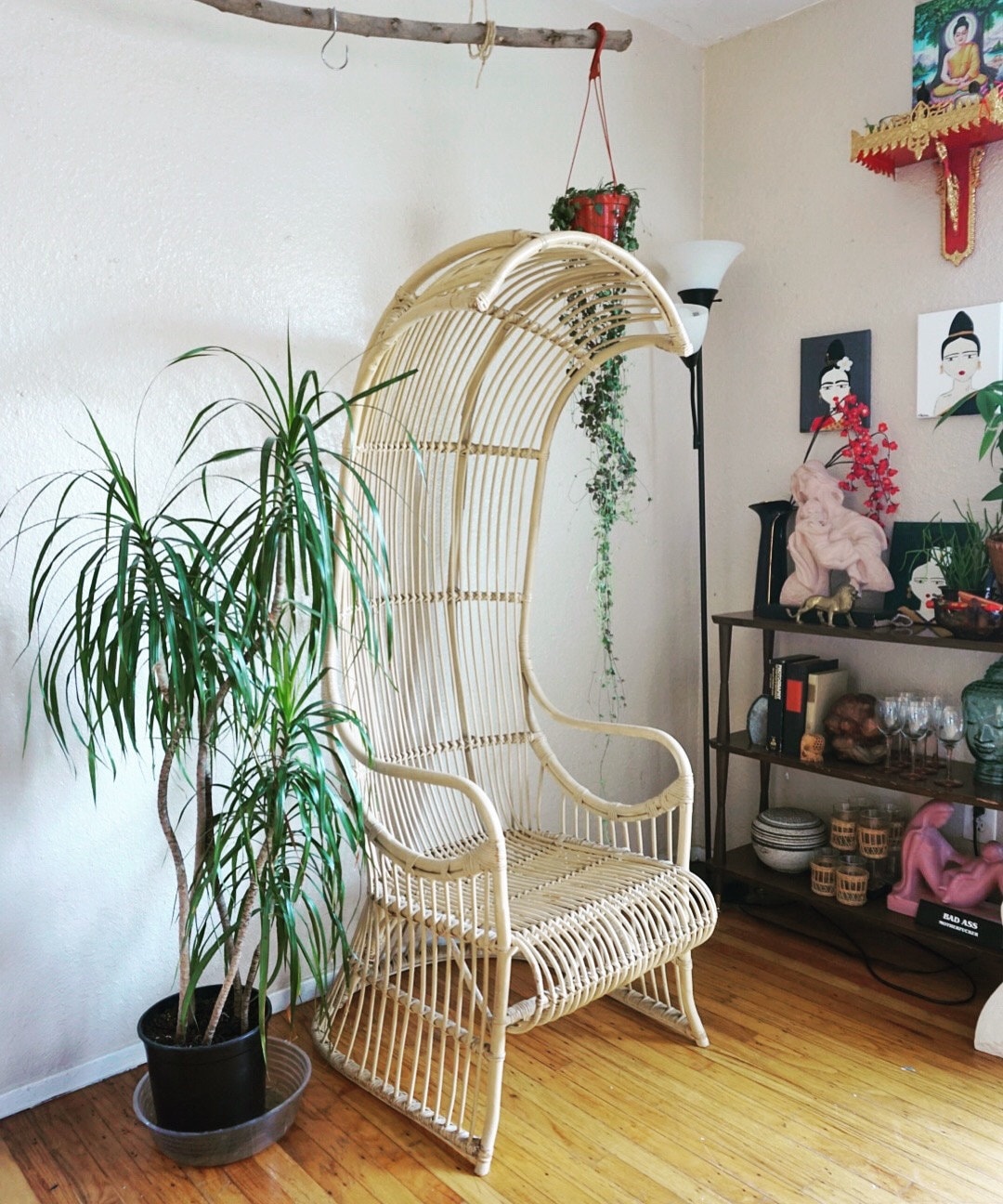 Arched Canopy Bamboo Throne Chair
