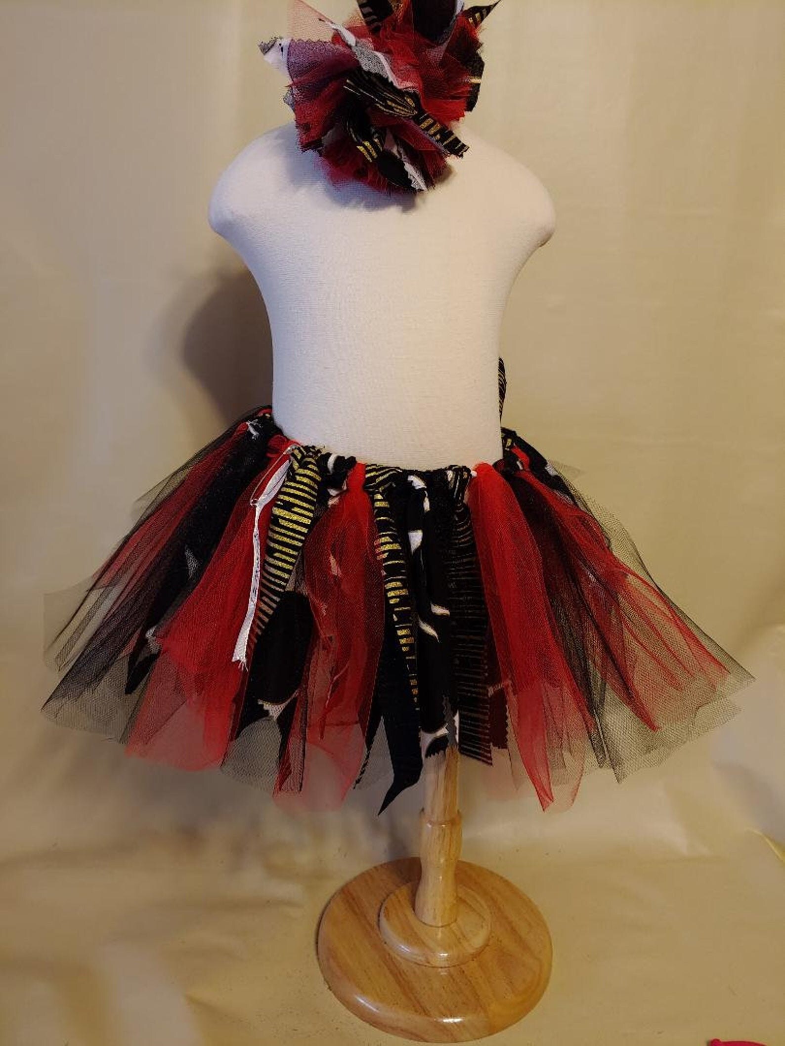 Fabric  and tulle tutu and head band