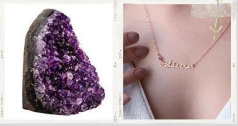 Custom Name Necklace with Amethyst by NecklaceDreamWorld