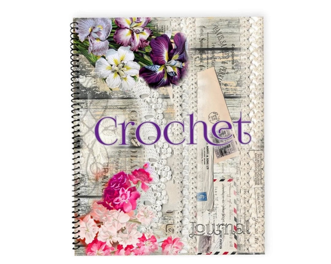 Craft cover crochet journal with decorative stationery project planner template