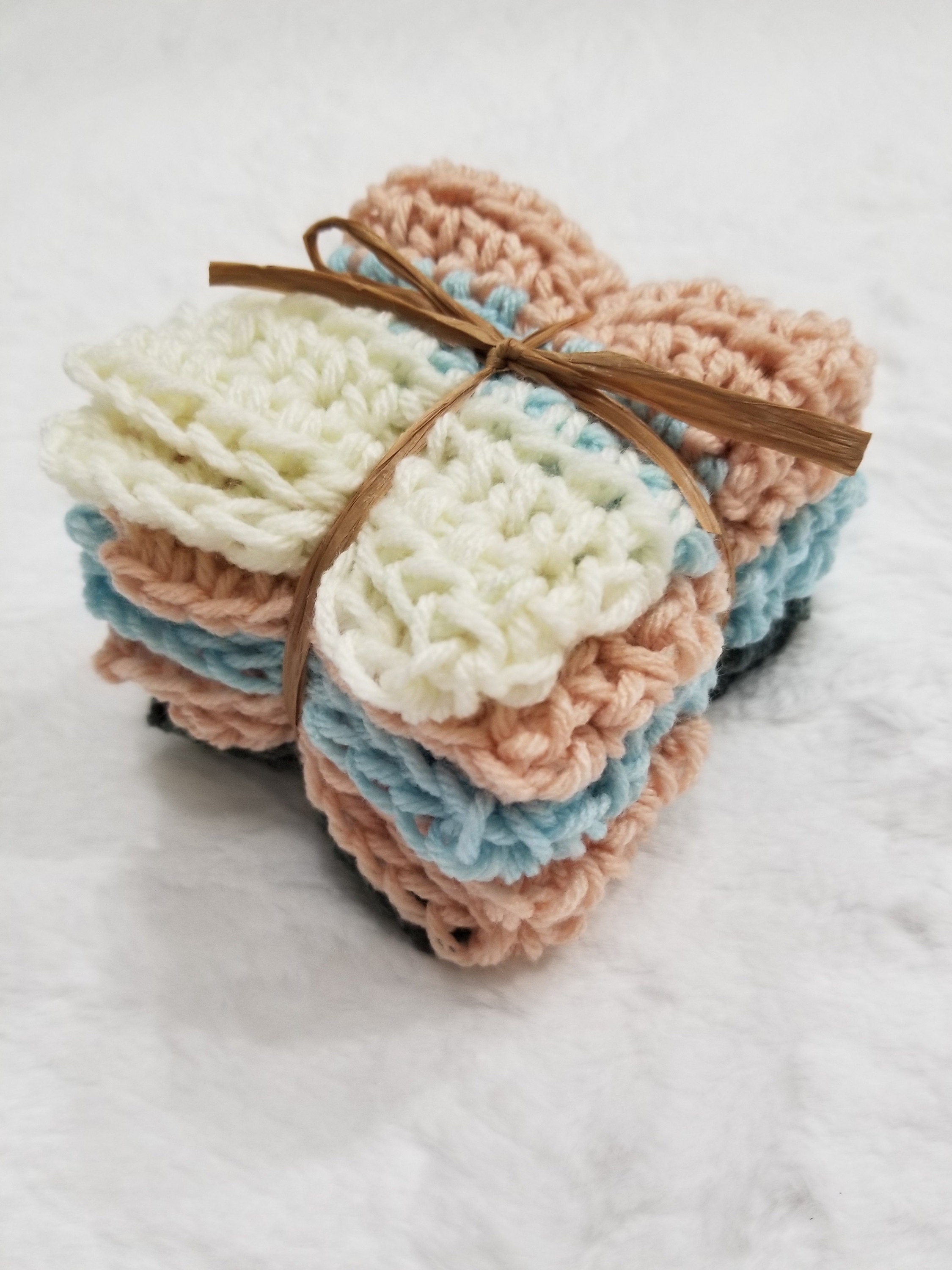 set of 3 ezpz crochet washcloths