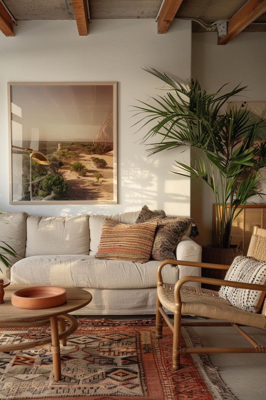 A boho inspired living room