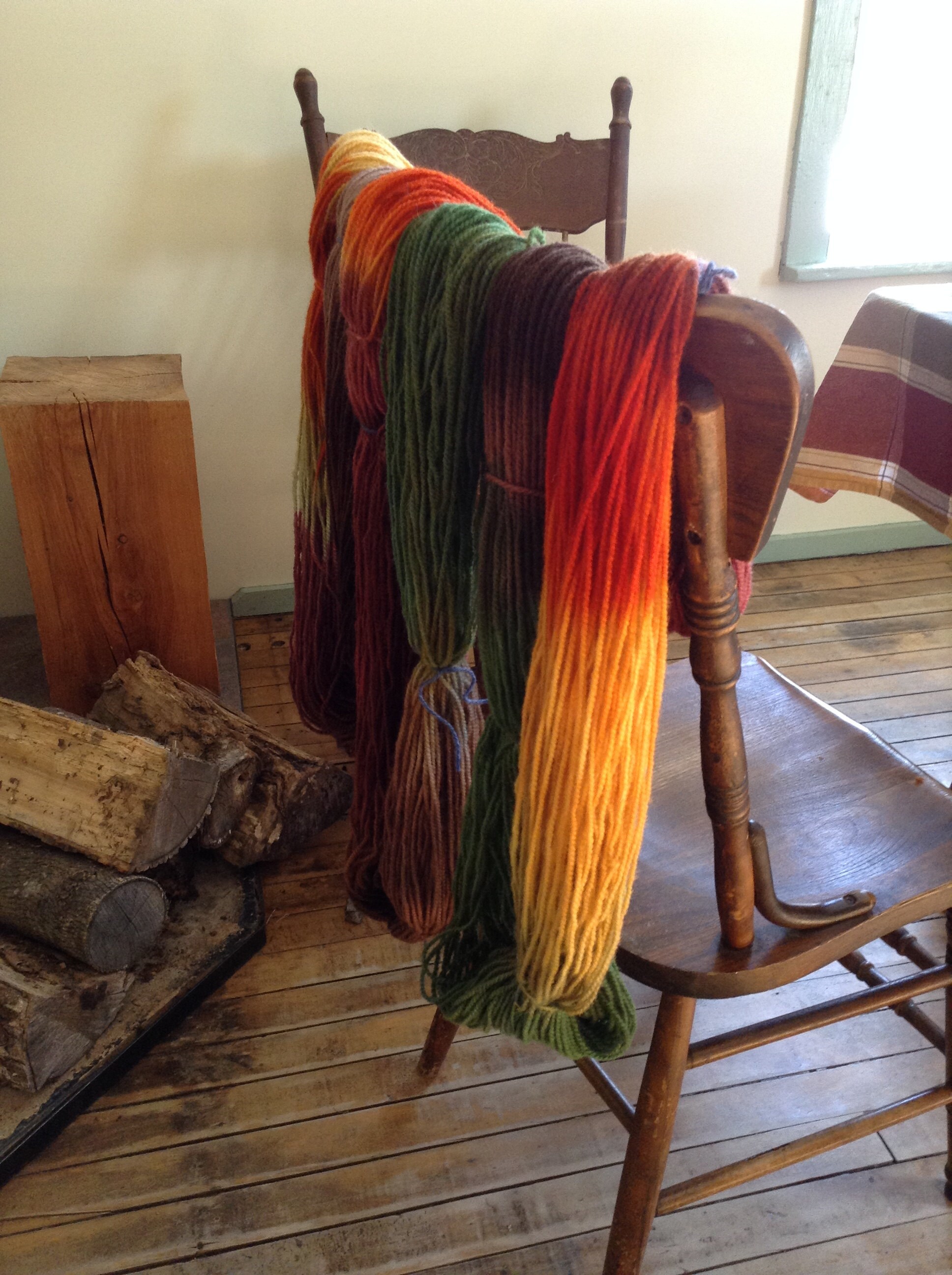 Drying by the woodstove.