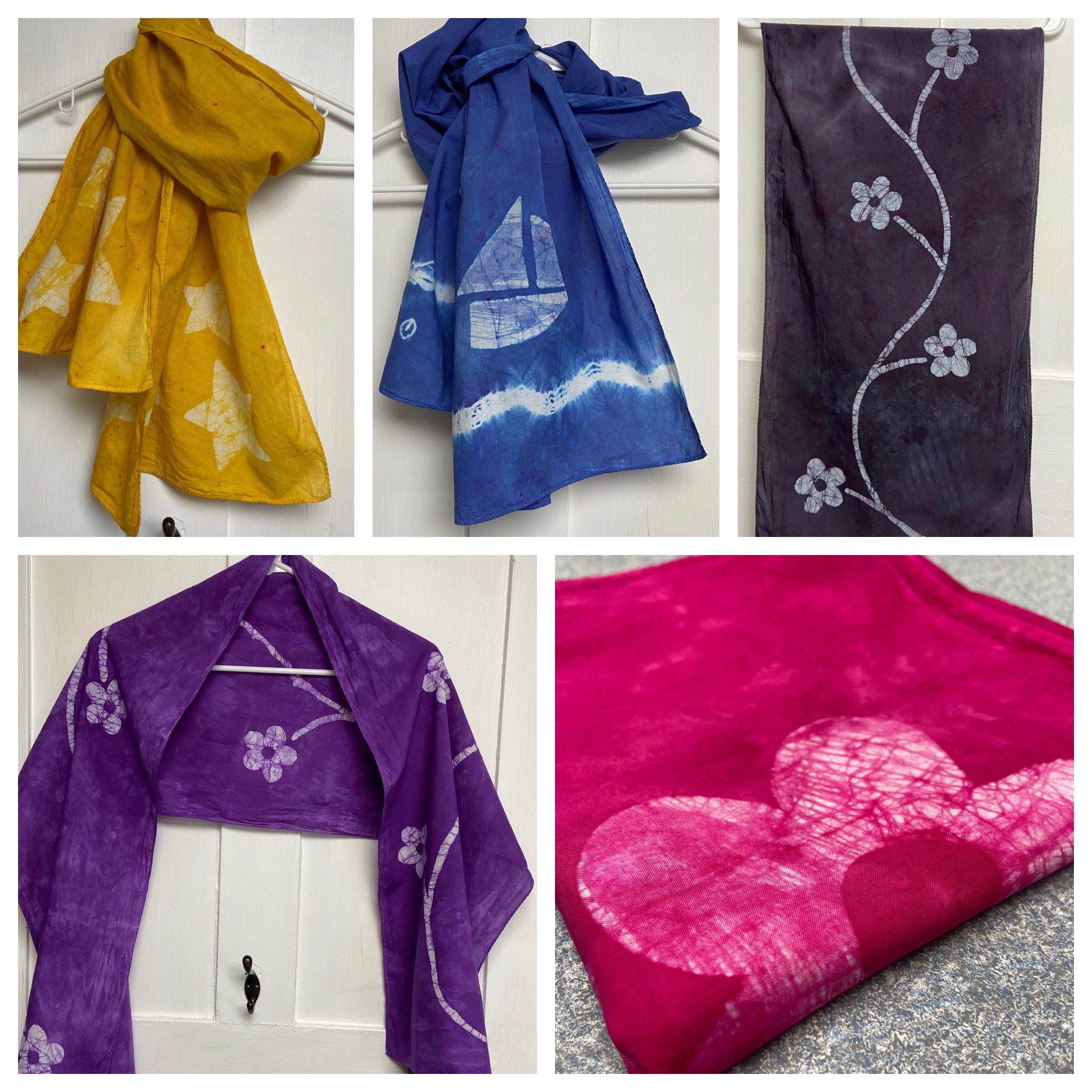 Batik scarves by Peace, Baby! Batiks