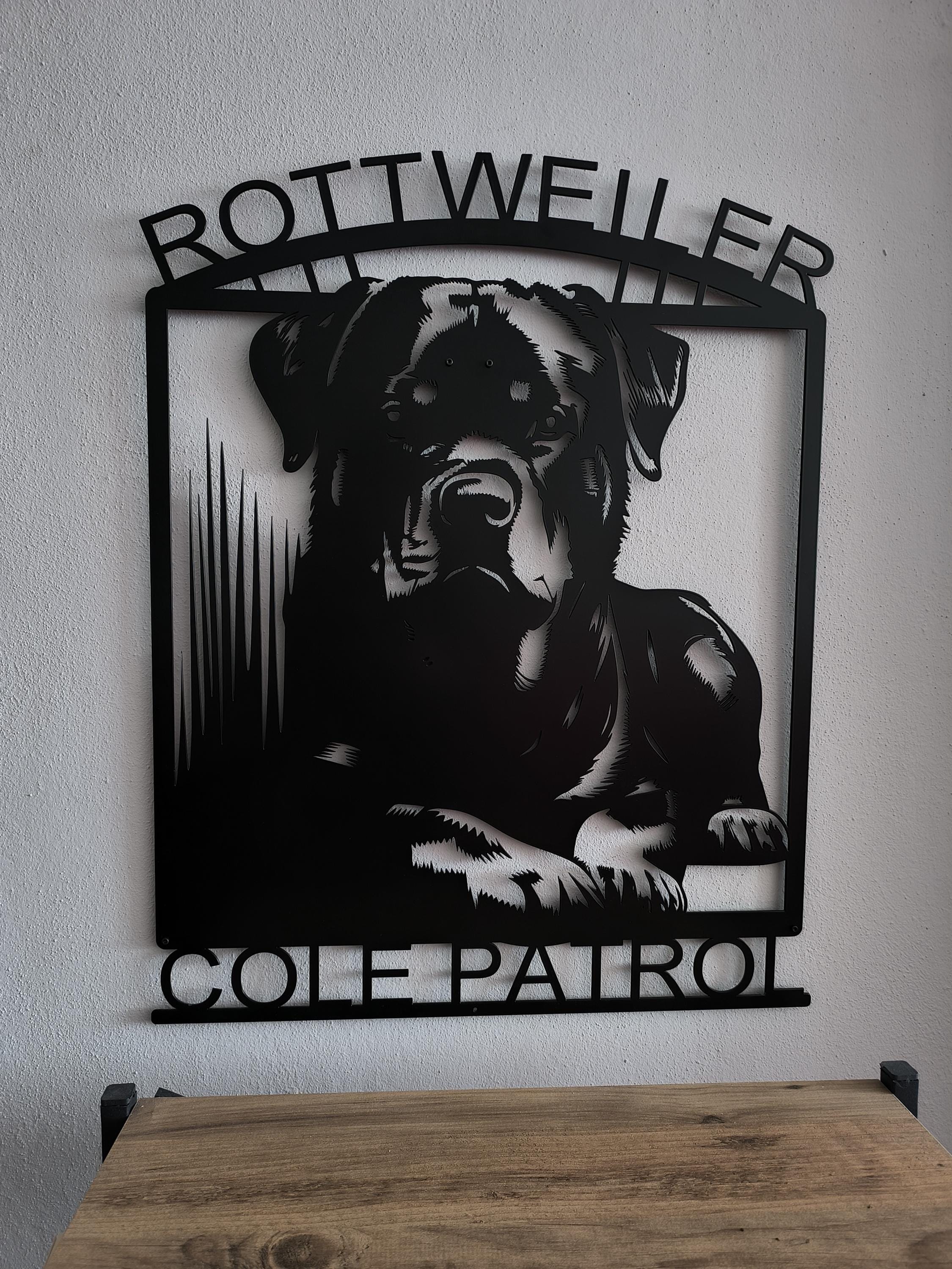 Our personalized Rottweiler wall art