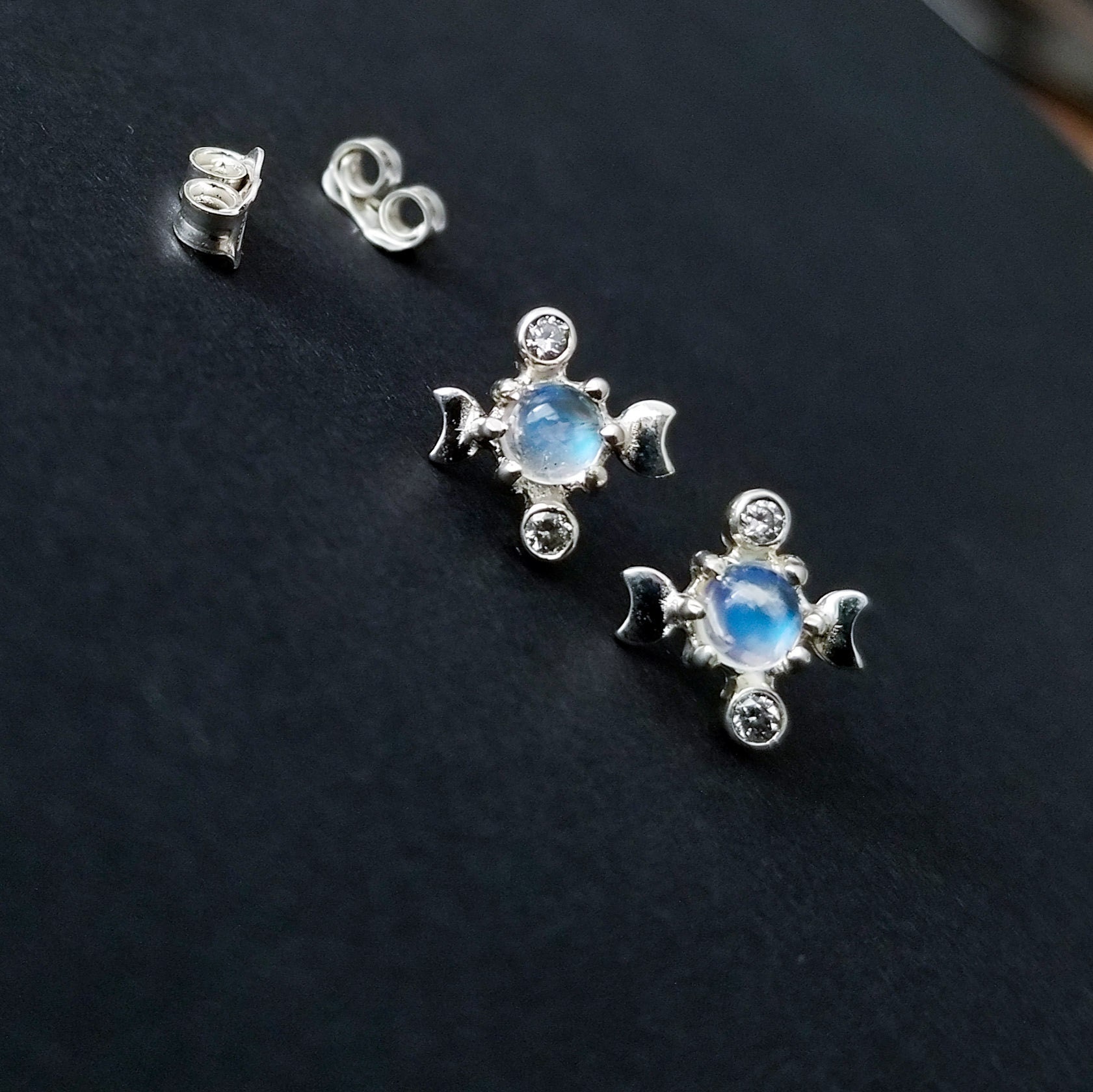 inchoo bijoux boucles d'oreilles phase de lune pierre de lune