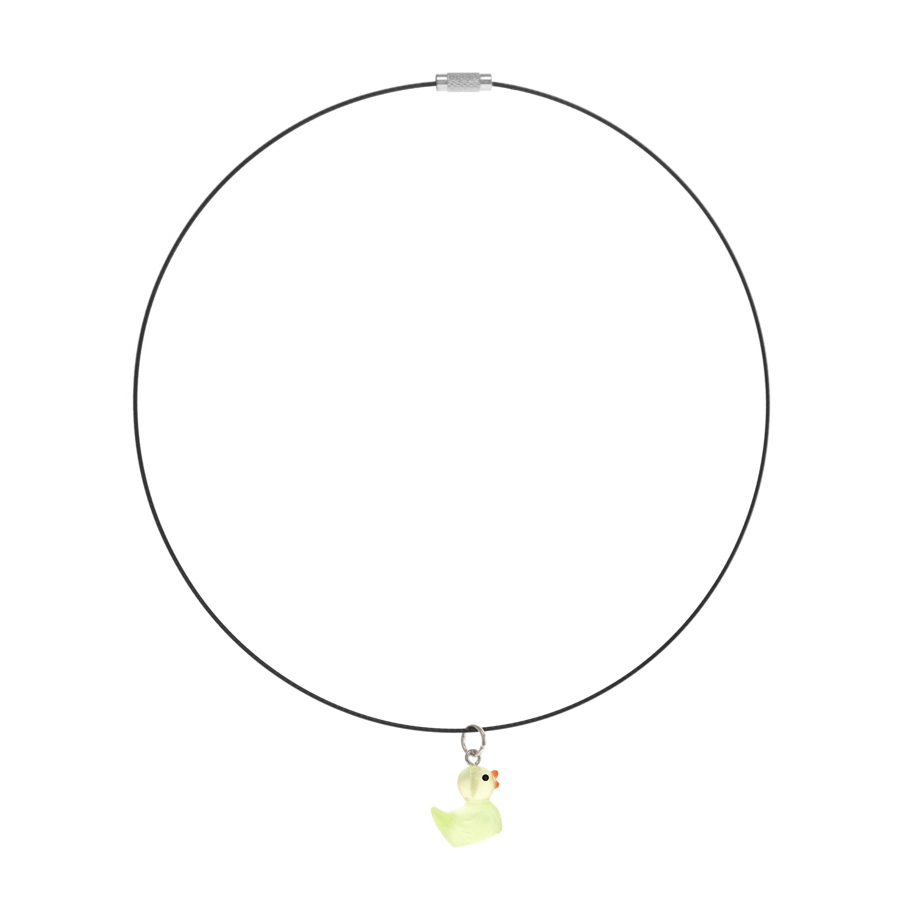 women cute necklace with rubber duck