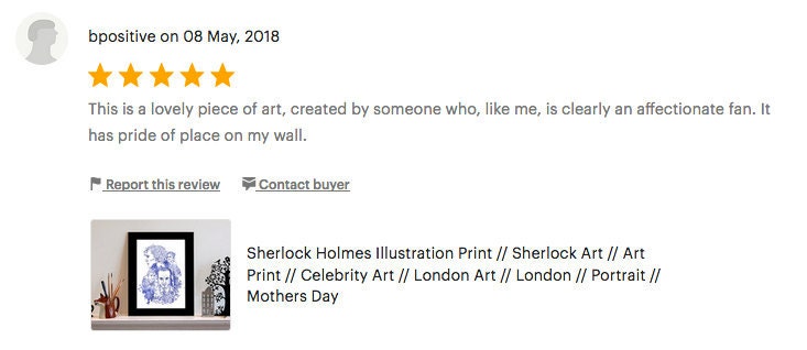 A lovely review from an Etsy customer