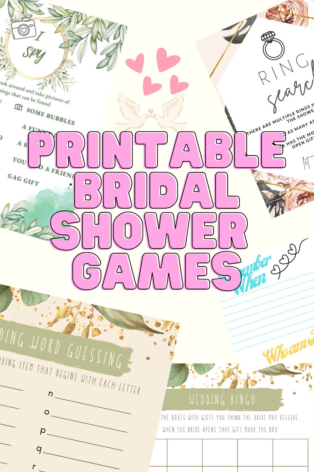 bridal shower printable bundle