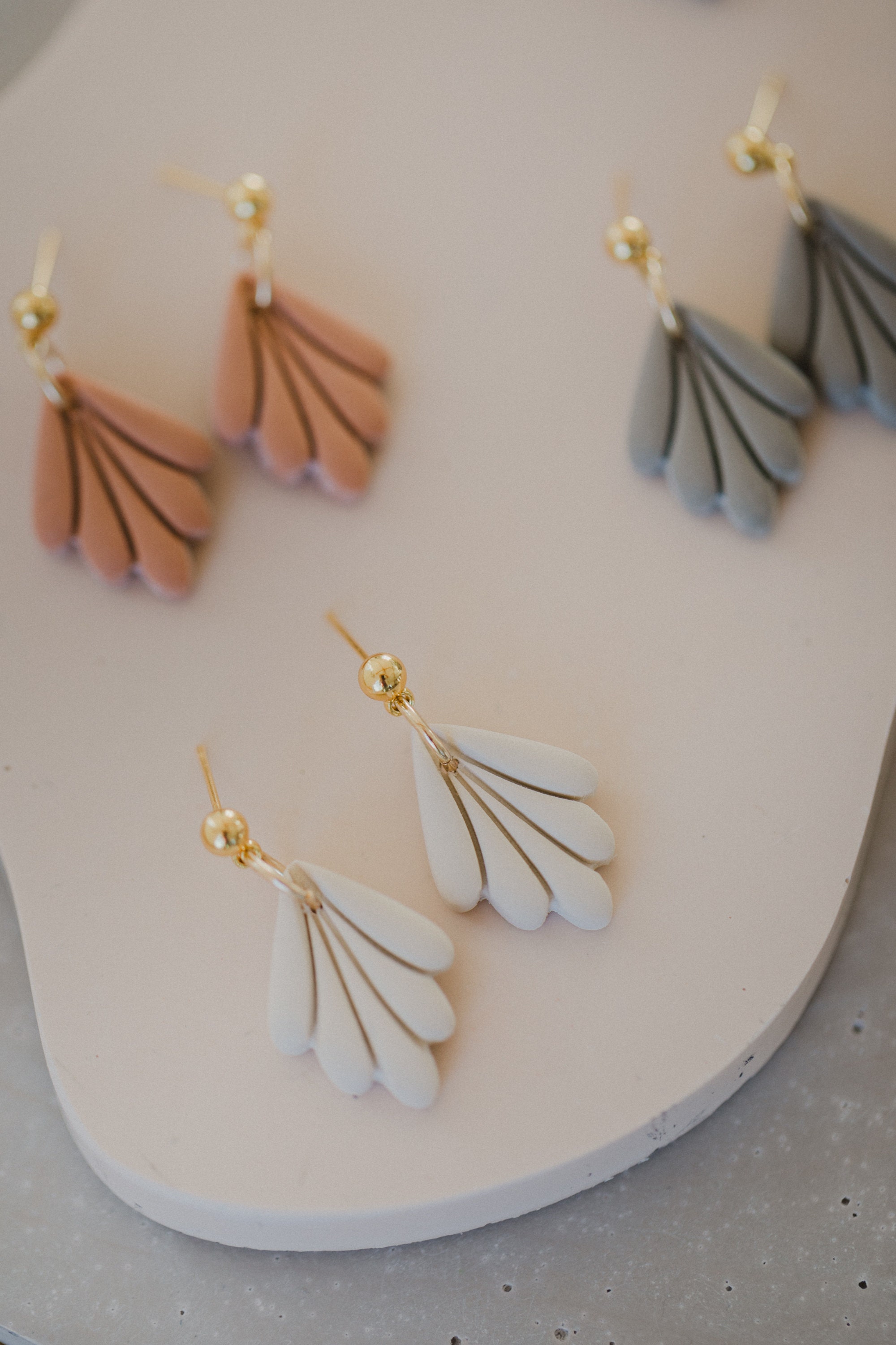 Polymer Clay Ohrringe Hänger Blatt