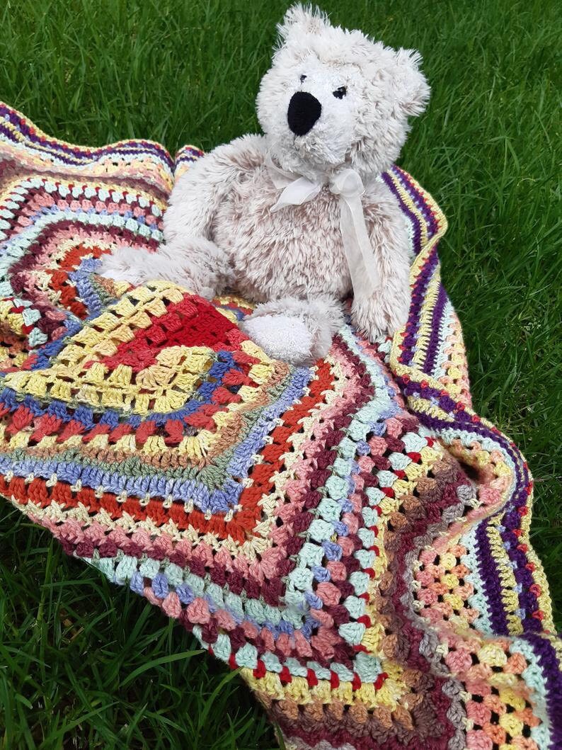 Scrap Yarn Baby Blanket Crochet Pattern