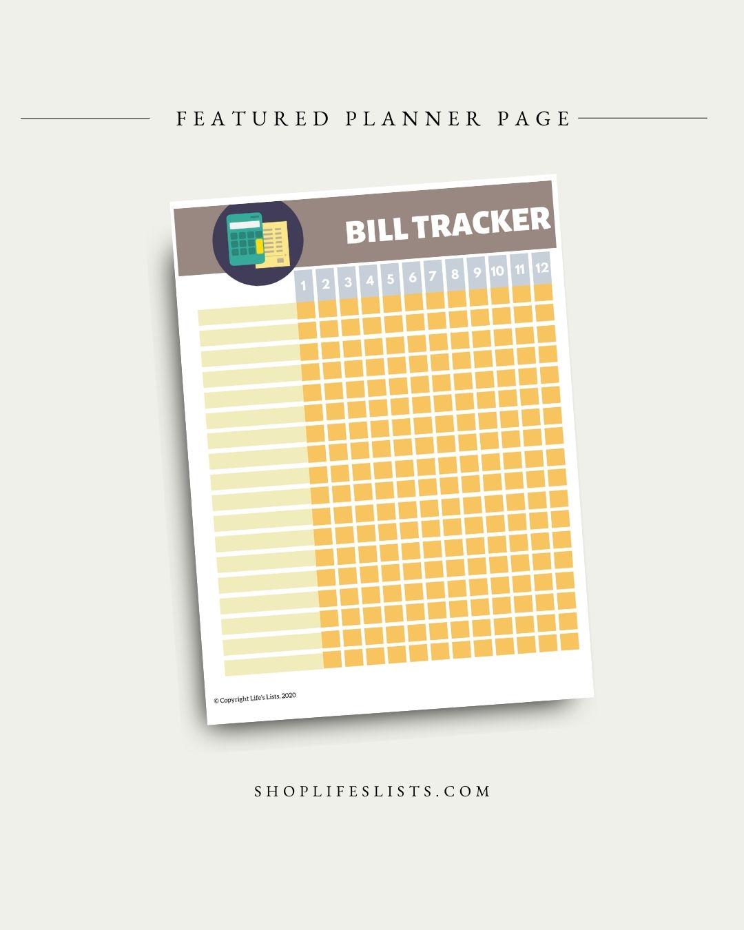 Bill Tracker Template