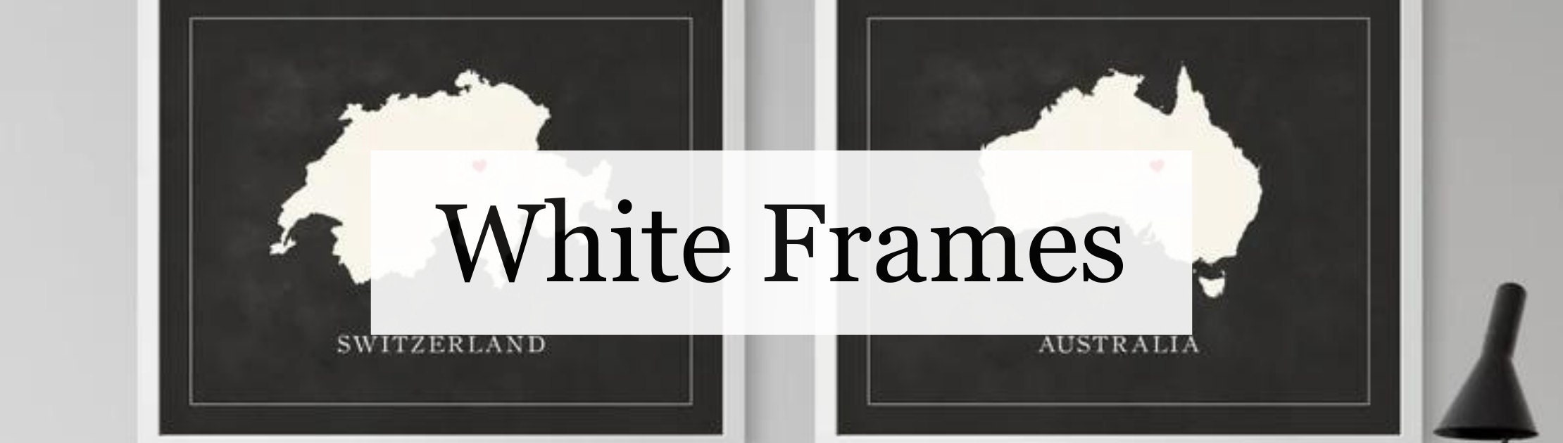 Examples of white frames for 8x10 art prints
