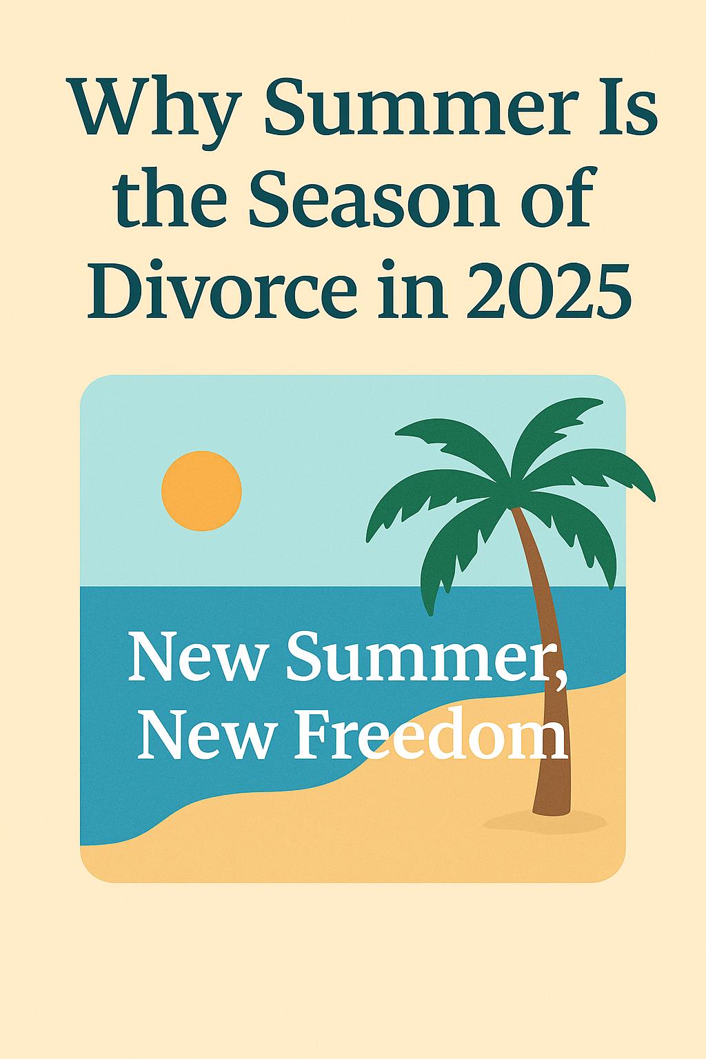 Fresh summer freedom after separation – palm trees and open road leading to a new journey.