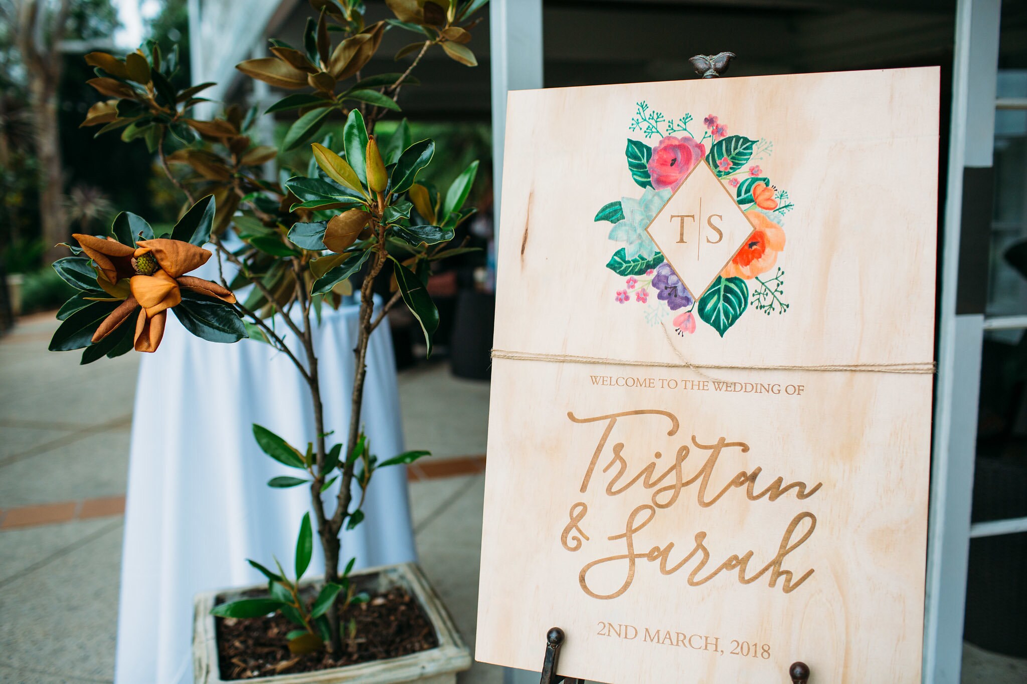 Hand painted wedding sign