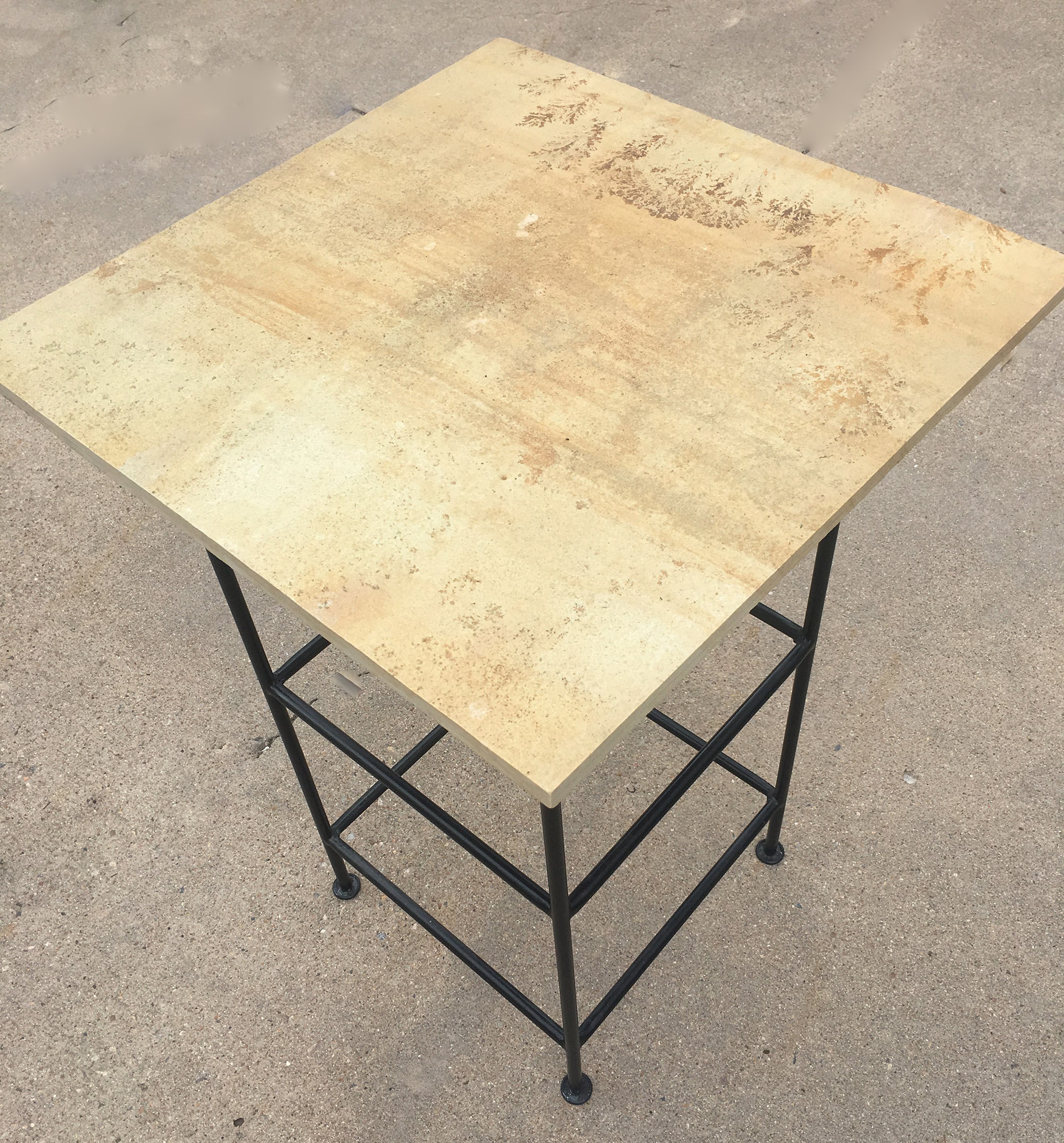 Tall Accent / Bar Table featuring sandstone from India 35 tall 24 ssquare