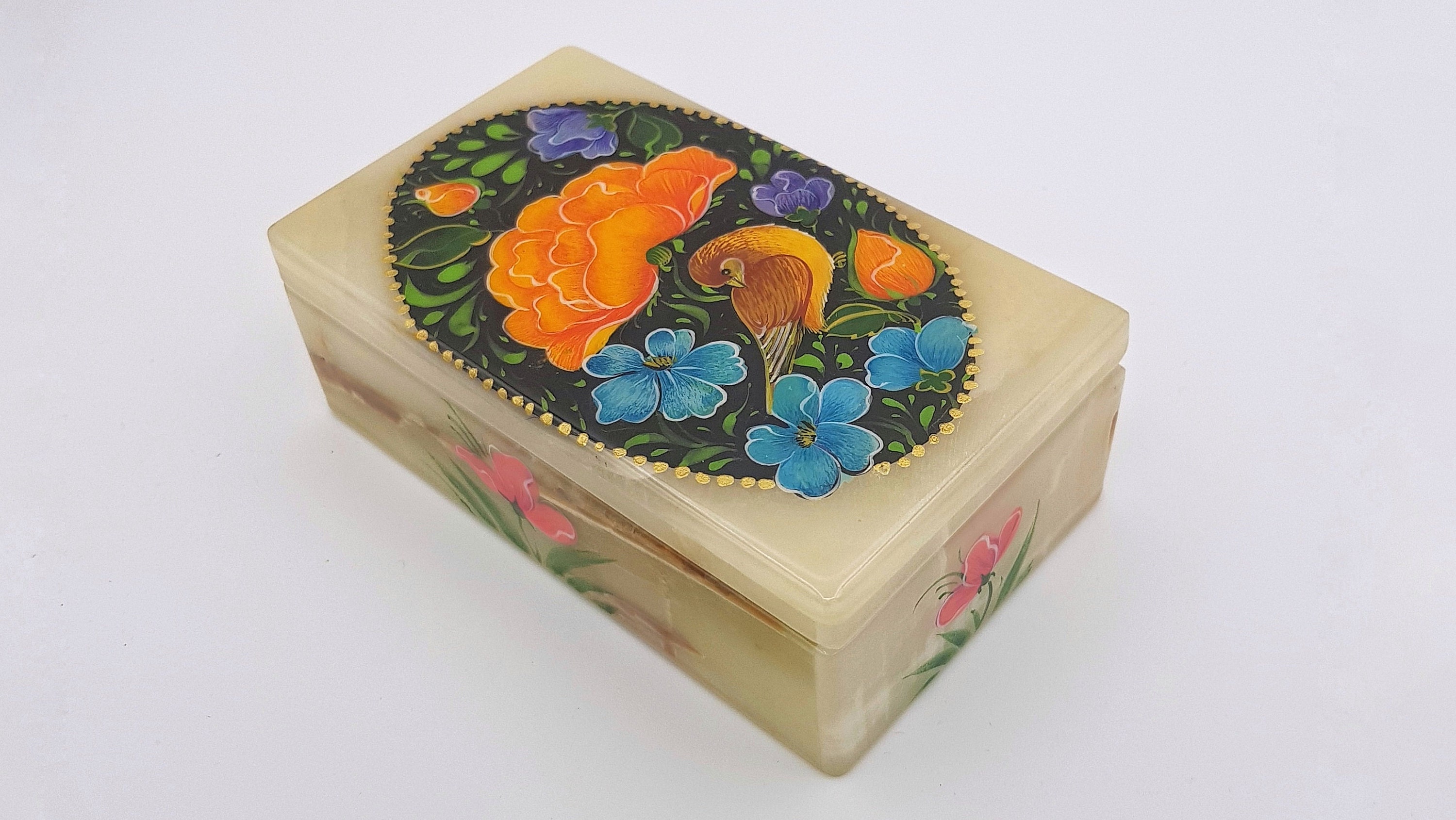 Pasar Team Jewellry Box Hand painted marble stone Etsy shop