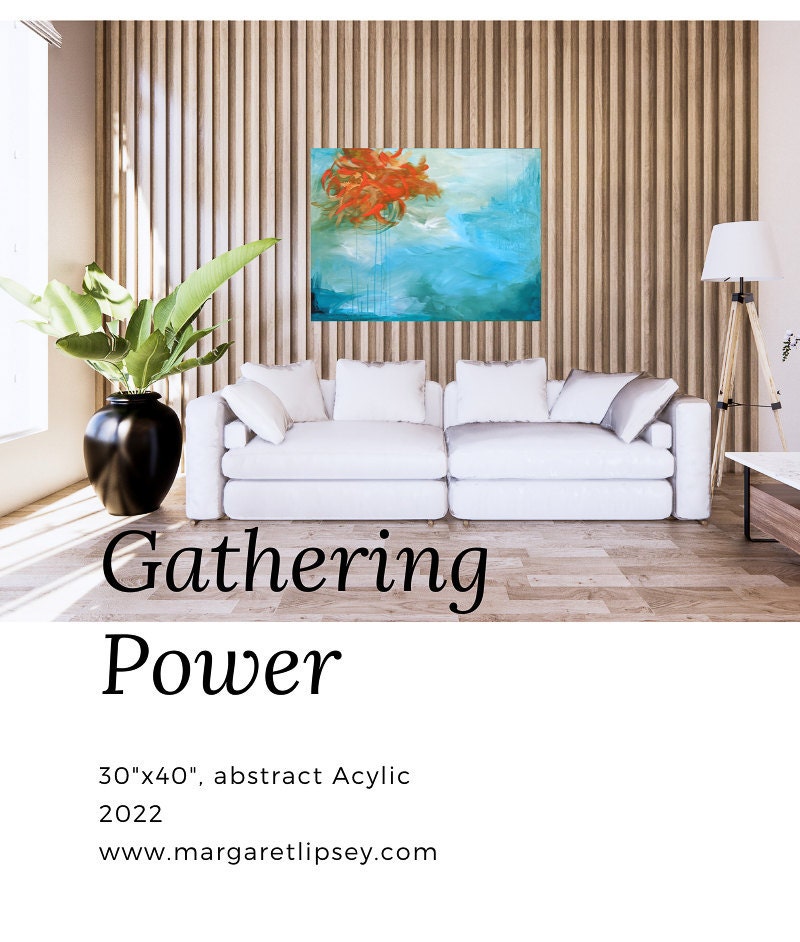 Abstract Painting - Gathering Power by Margaret Lipsey