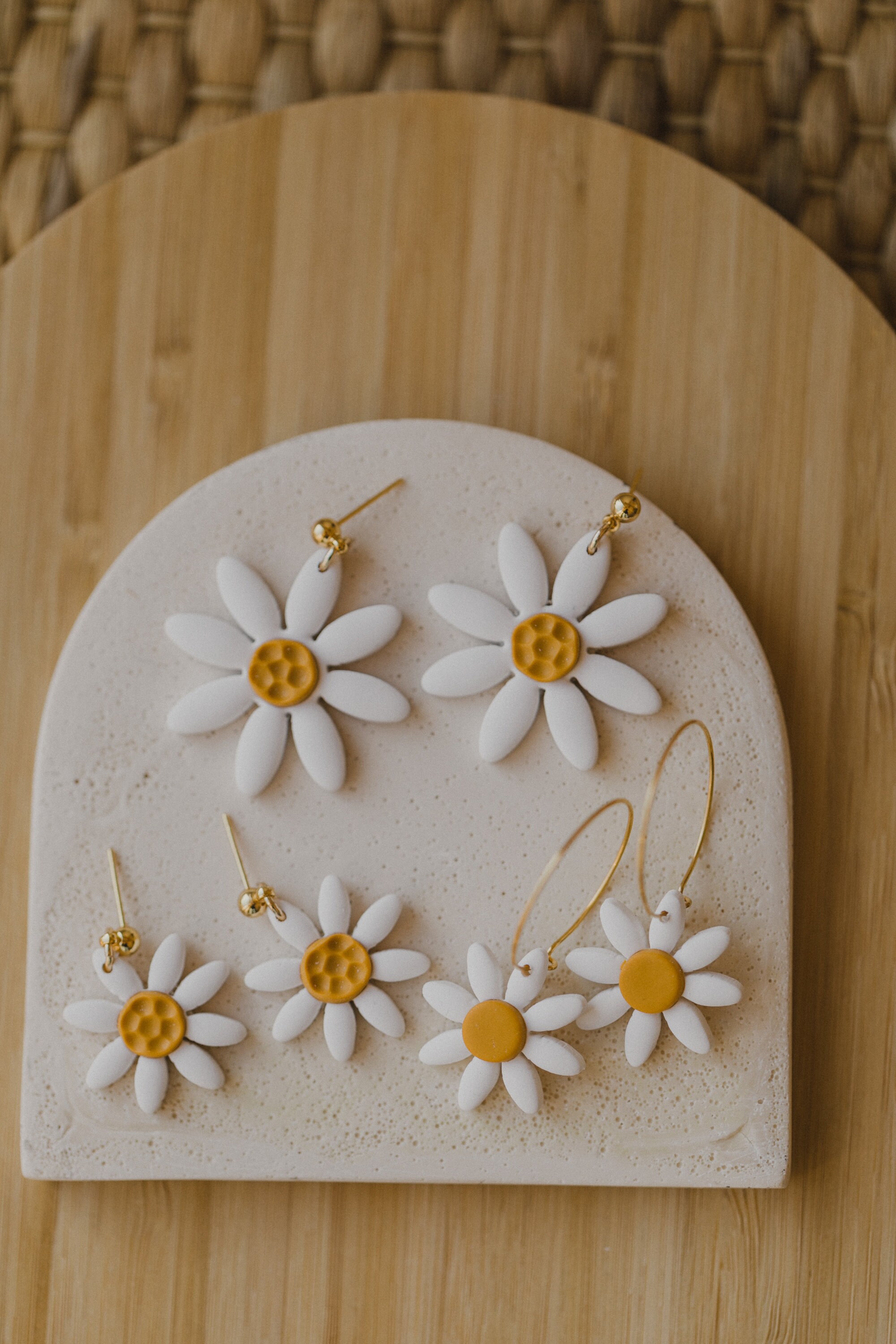 Daisy Ohrringe aus Polymer Clay