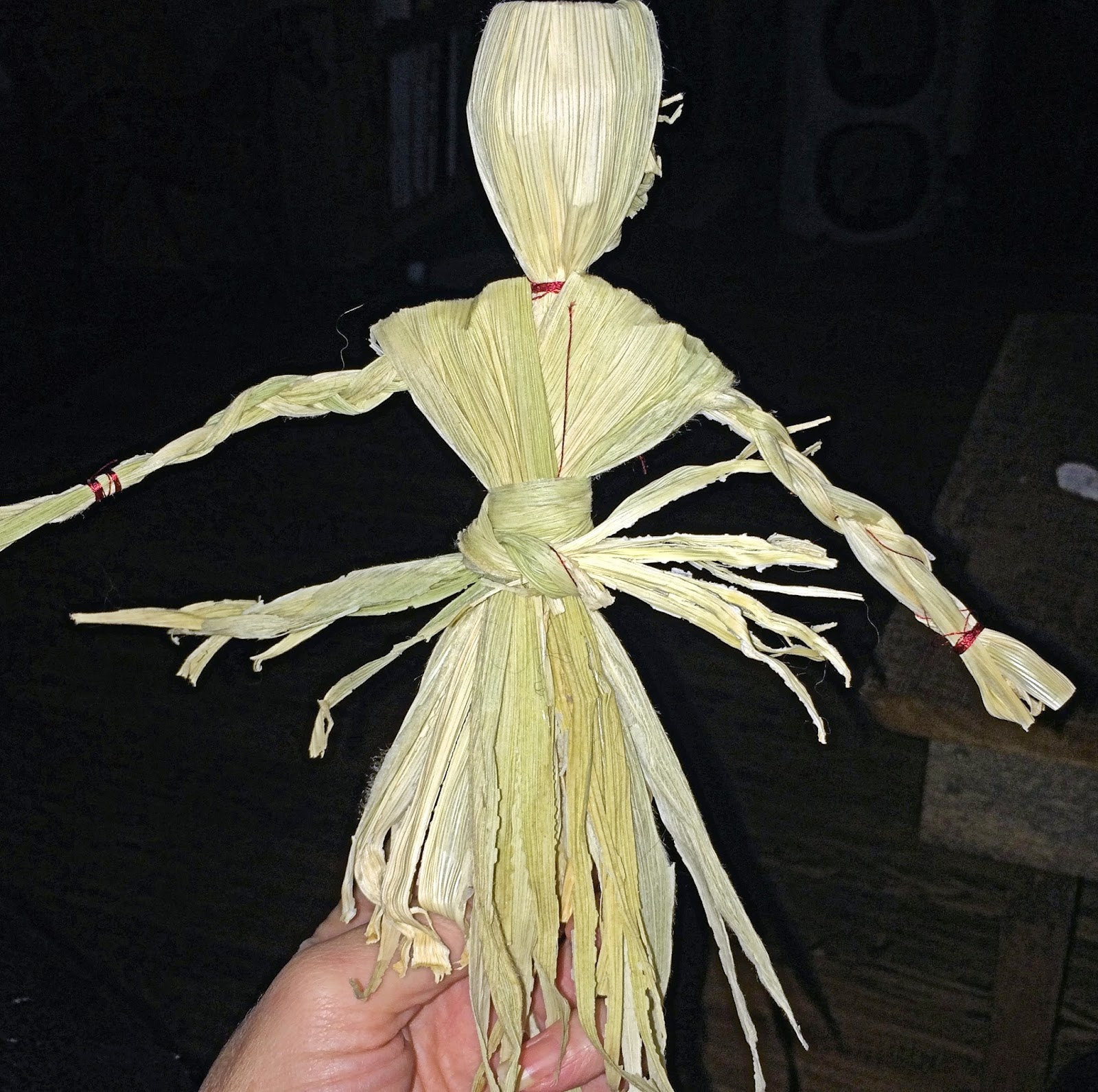 Girl corn dolly with shredded skirt completed