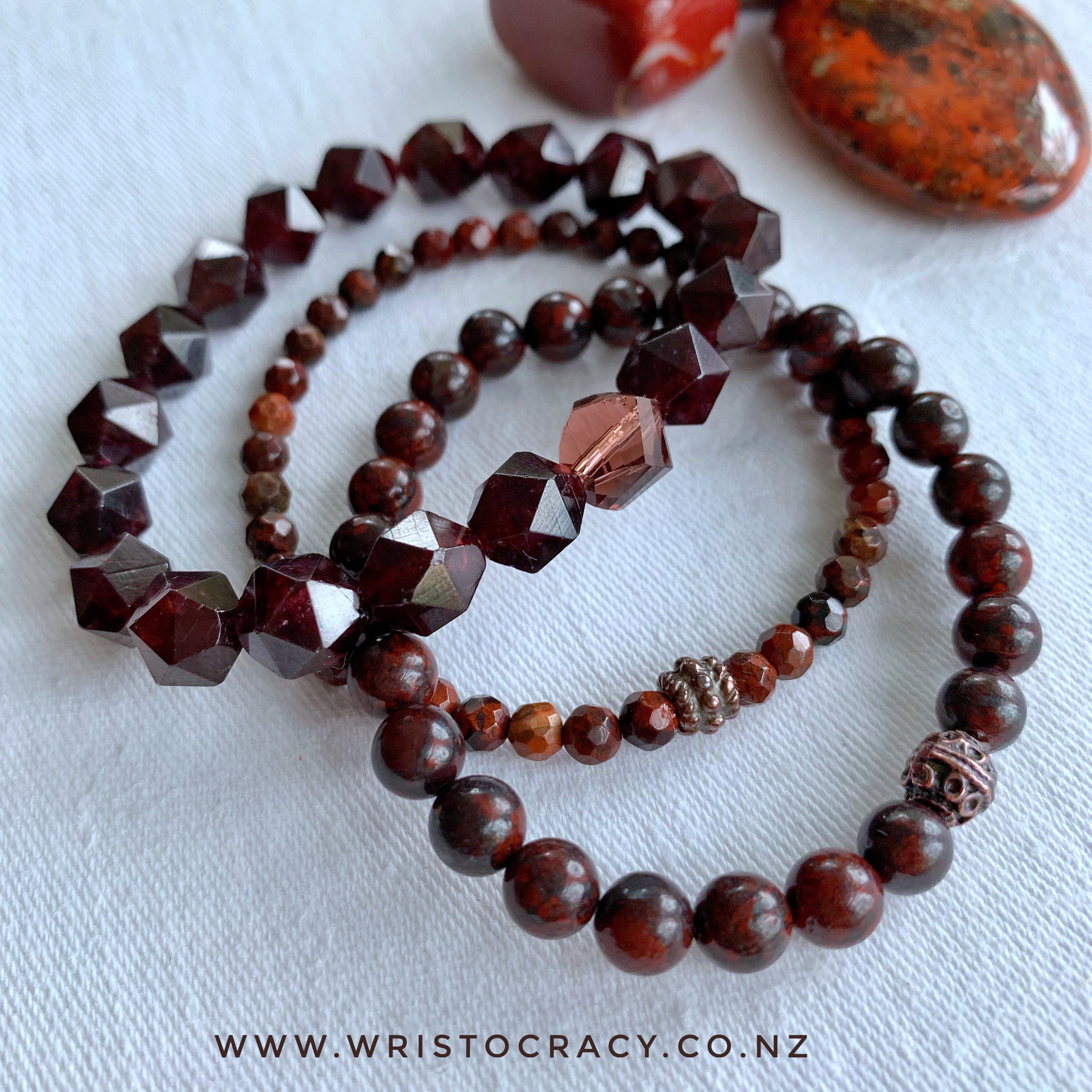 Garnet, Poppy Jasper & Brecciated Jasper
