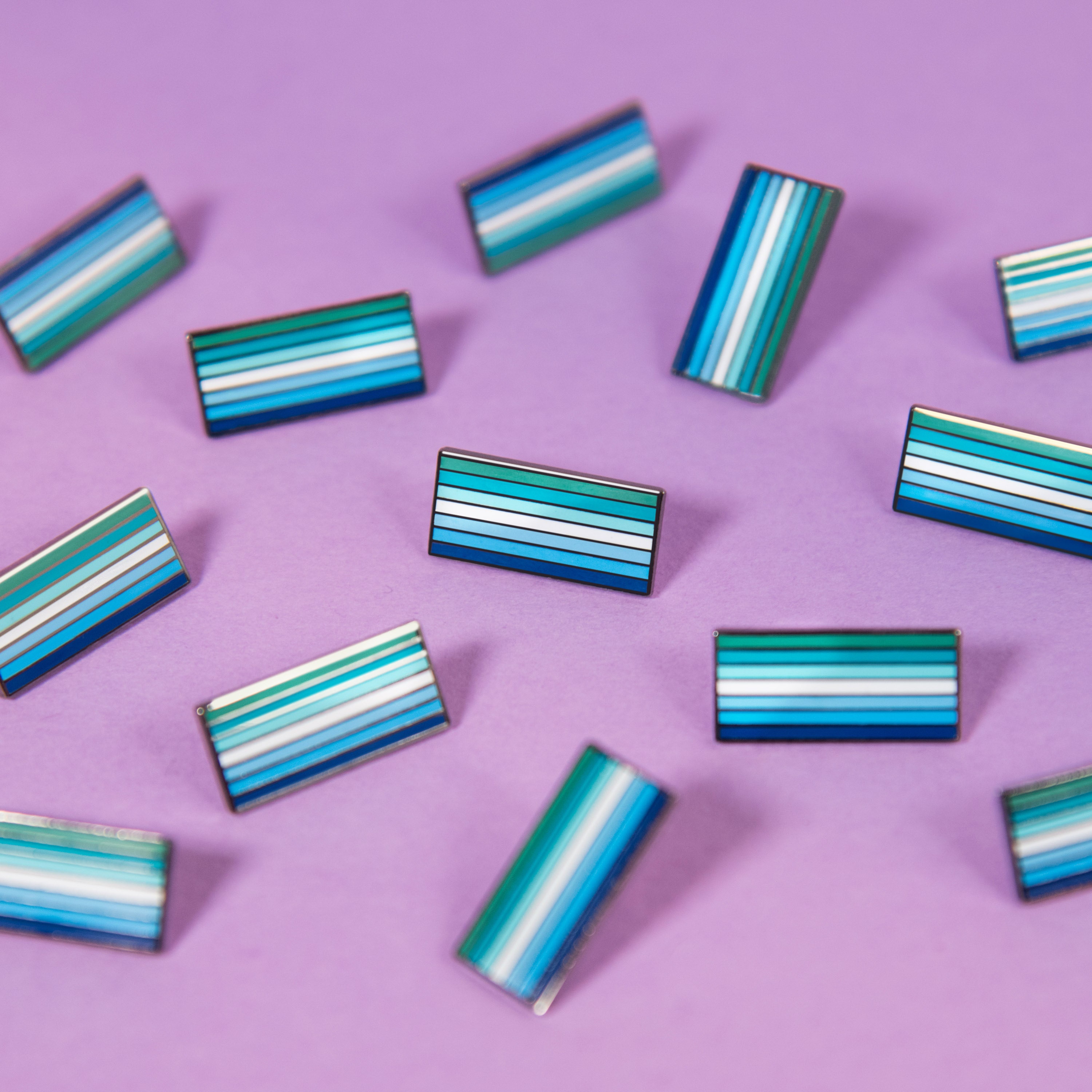 Blue Gay Men Pride Flag Enamel Pin