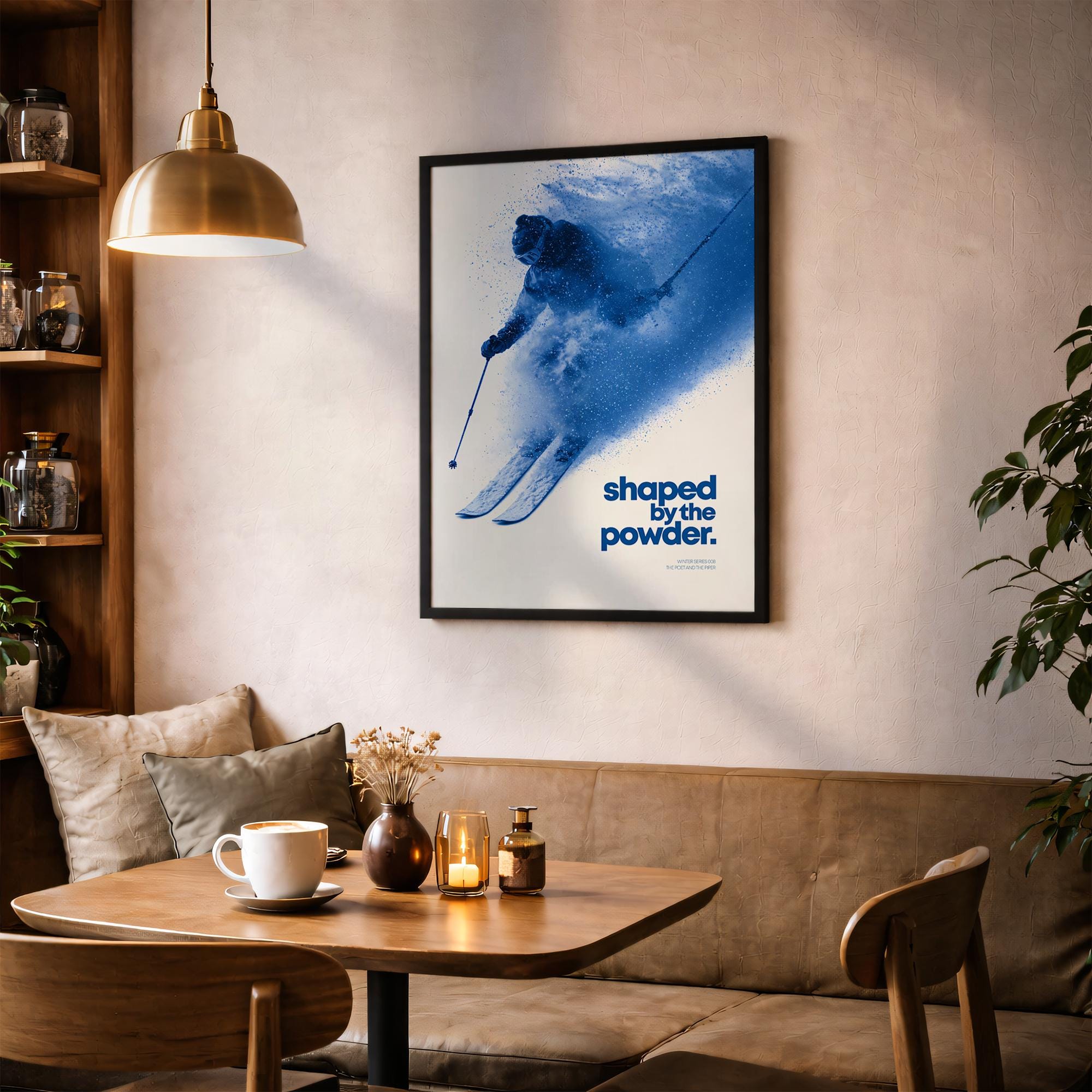 A ski poster in a ski cafe