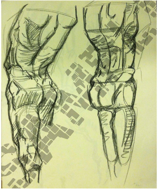 Prof. Pearlstein AD113 Life Drawing class-College#2-1991