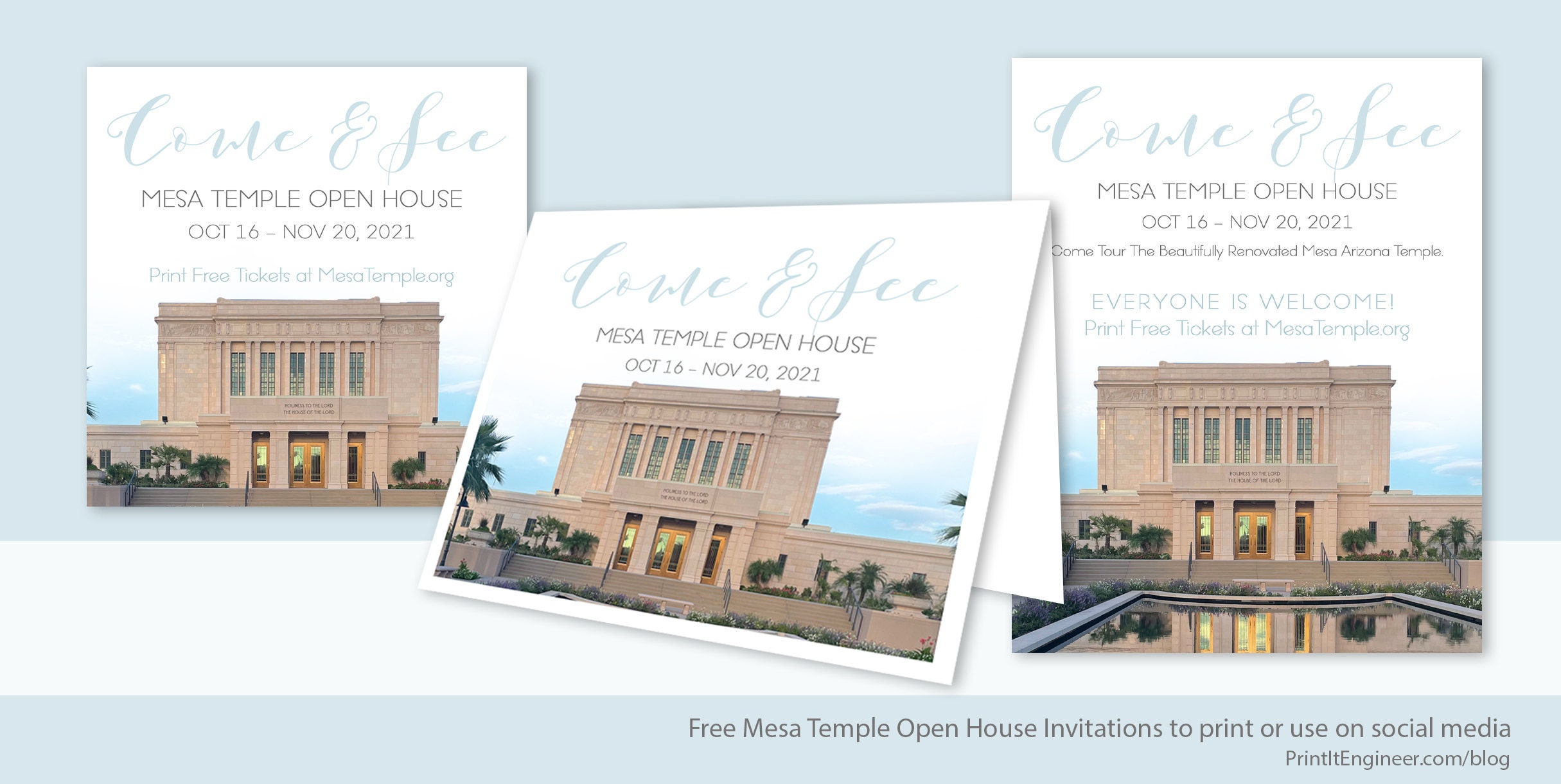 Mesa Temple Open House Invitation Tickets