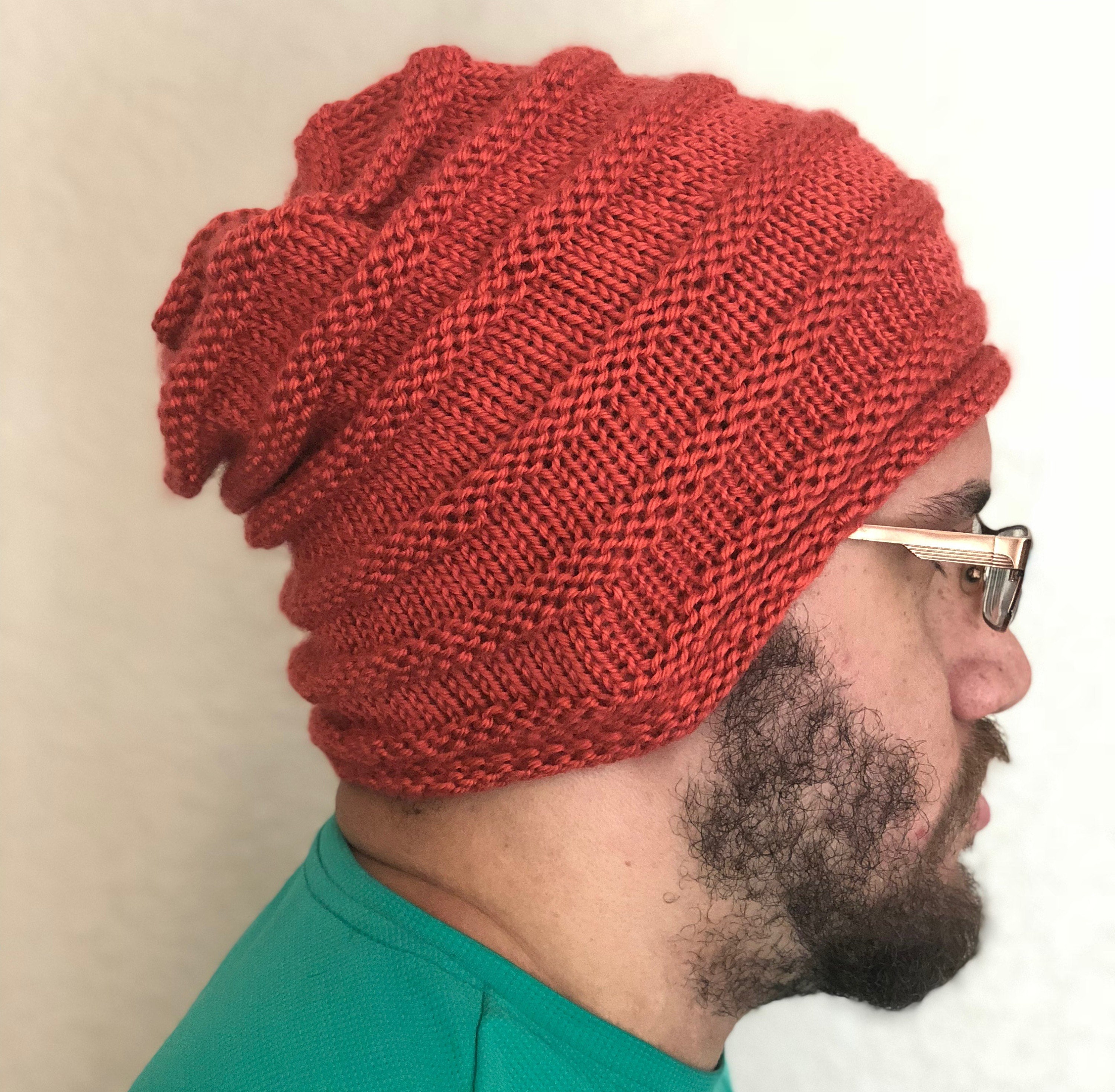 Man wearing knitted hat