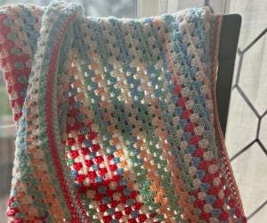 Color Pop Baby Blanket multicolored crochet throw