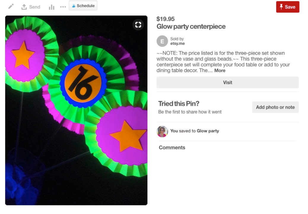 Glow party centerpiece from Beths Card Creations