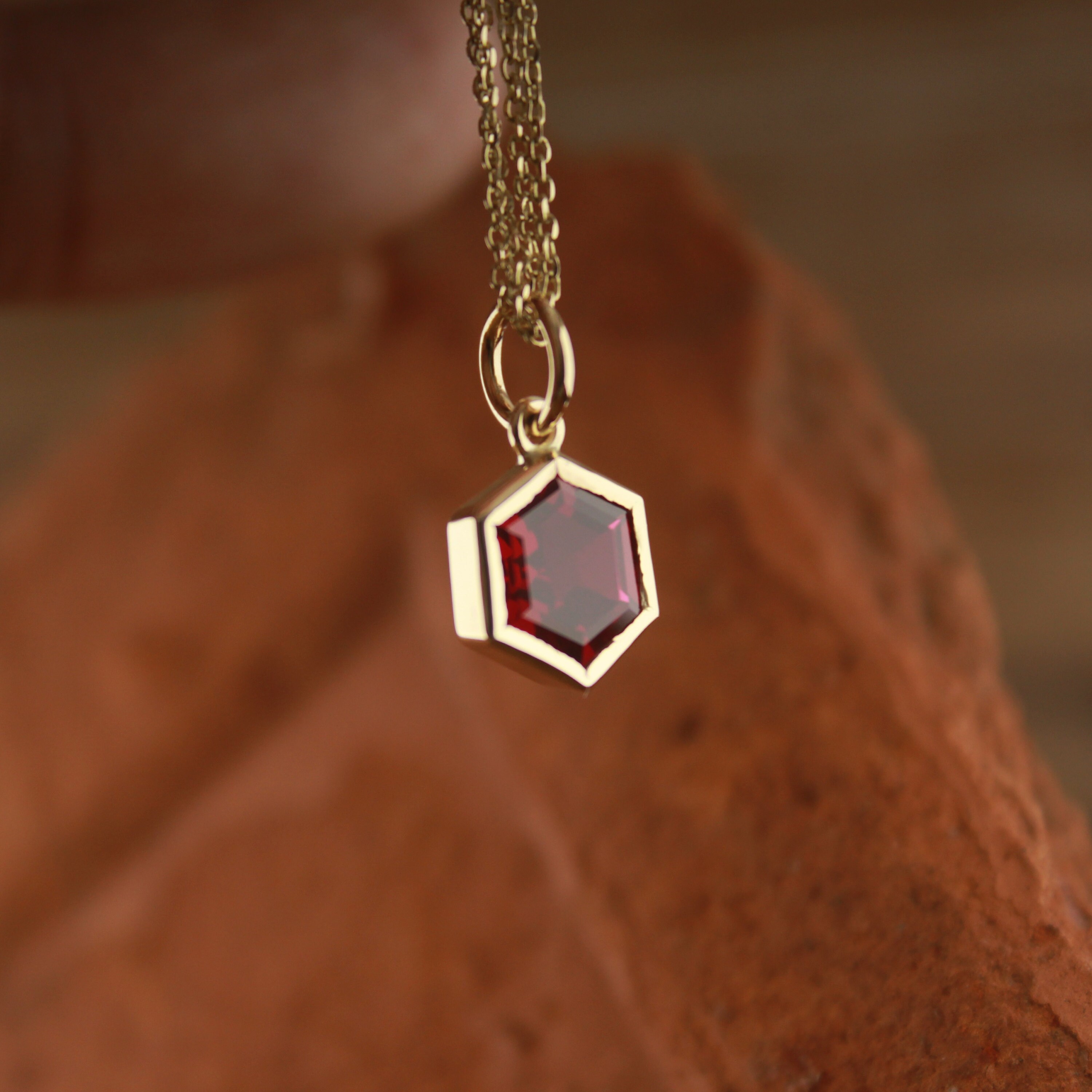 ruby charm, bezel ruby pendant, july birthday gift