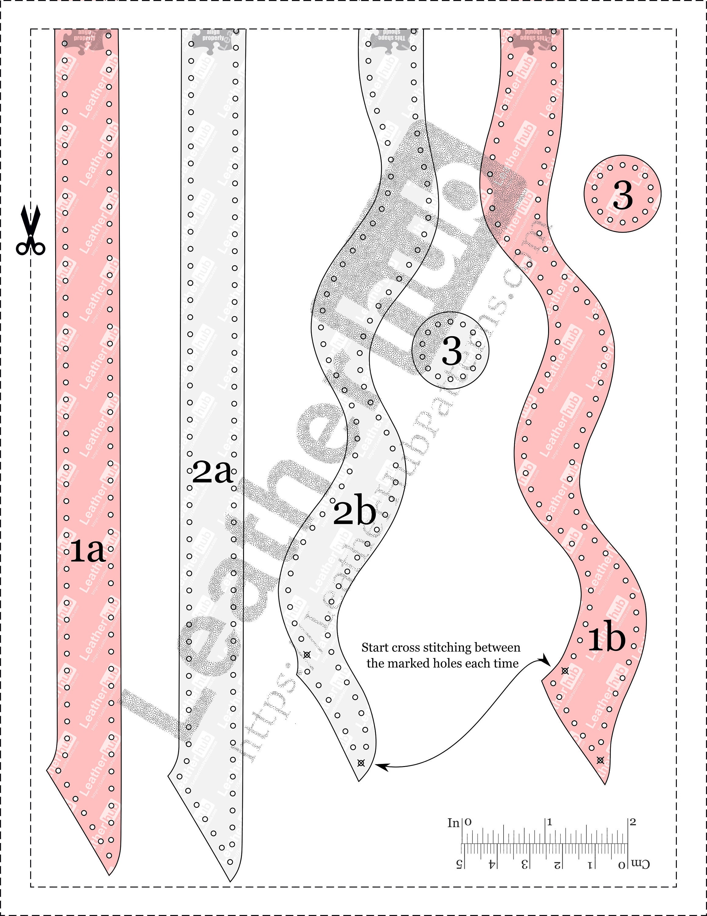 Candy cane leather pattern