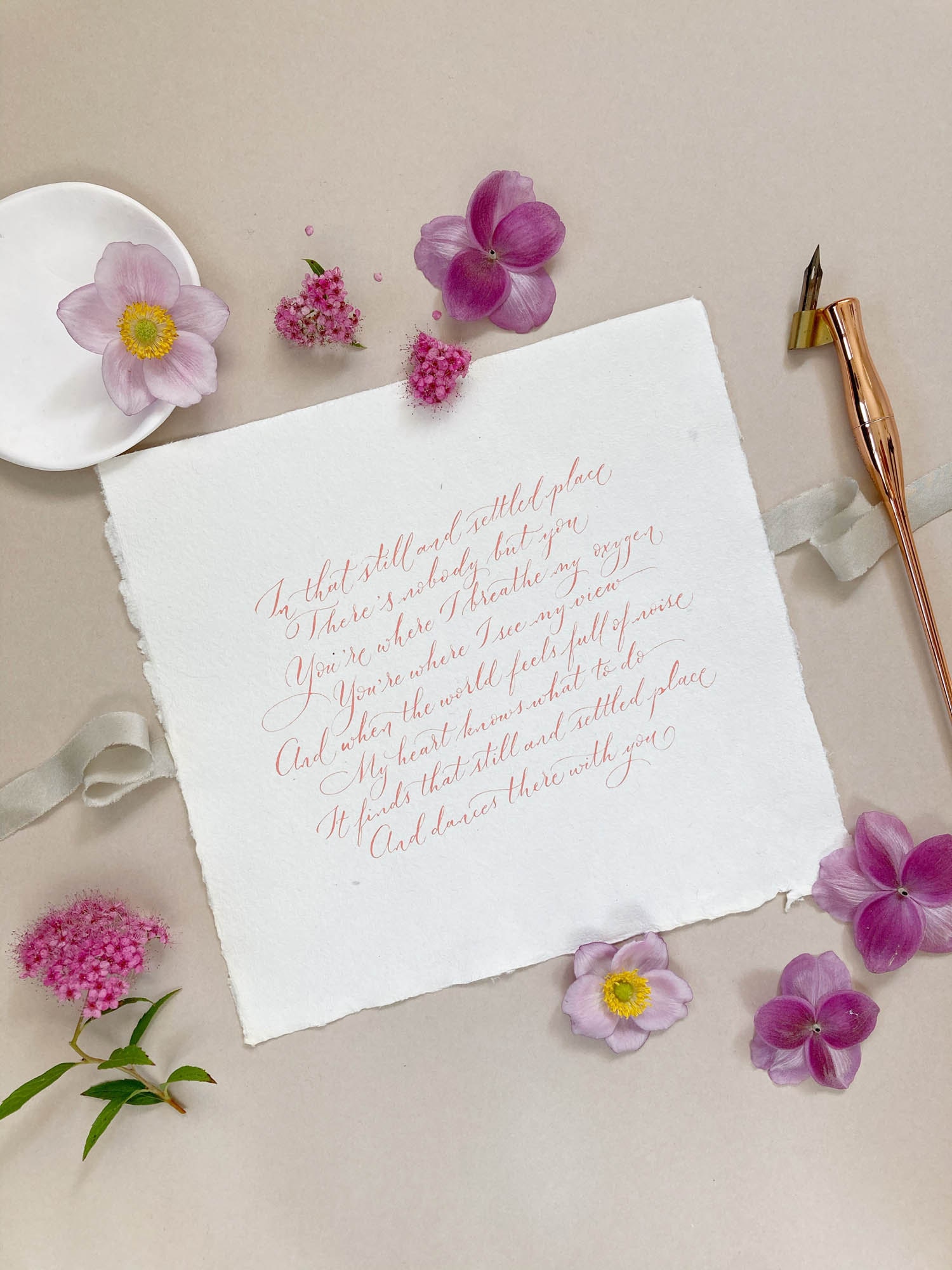 Wedding reading poem in calligraphy gift