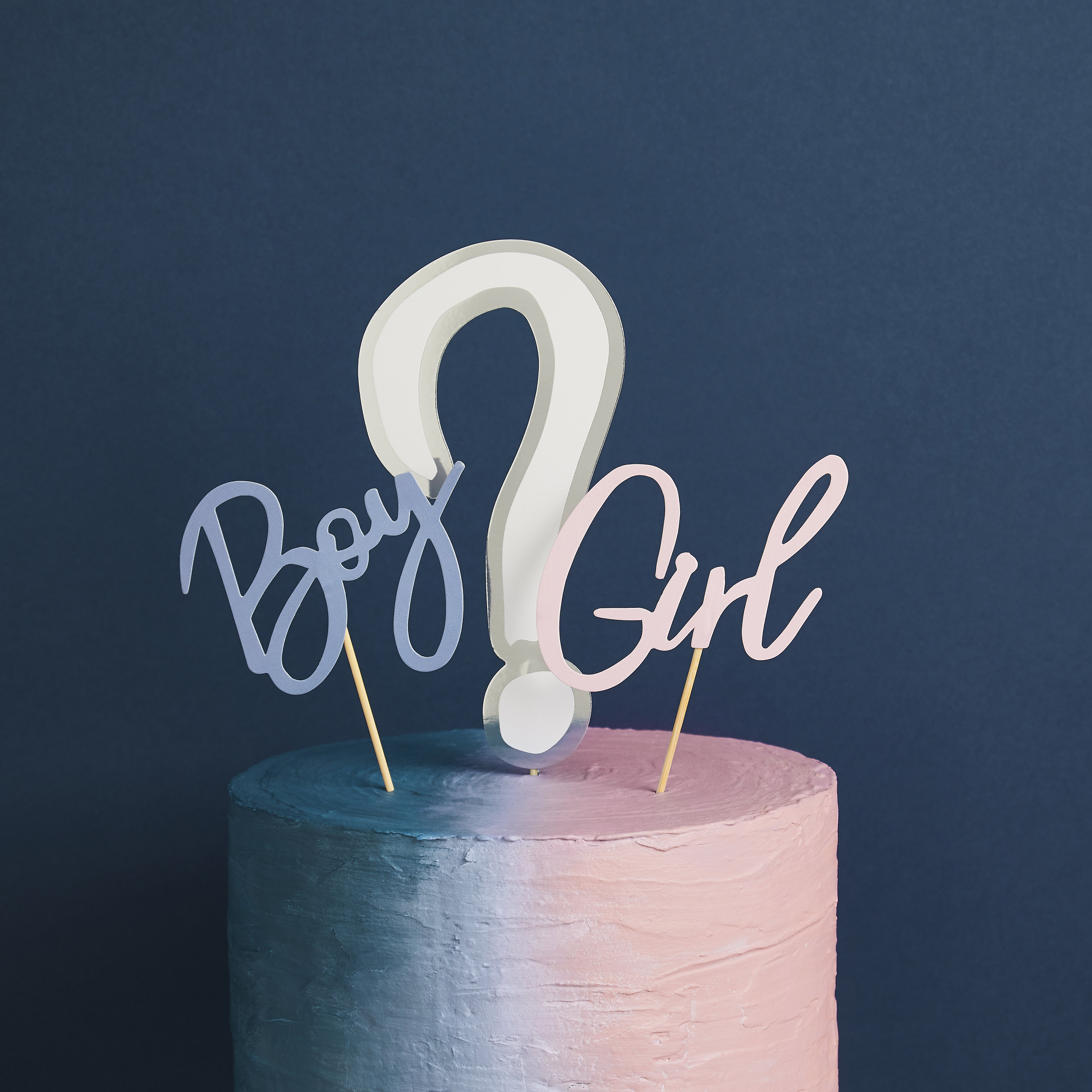 boy girl gender reveal cake topper