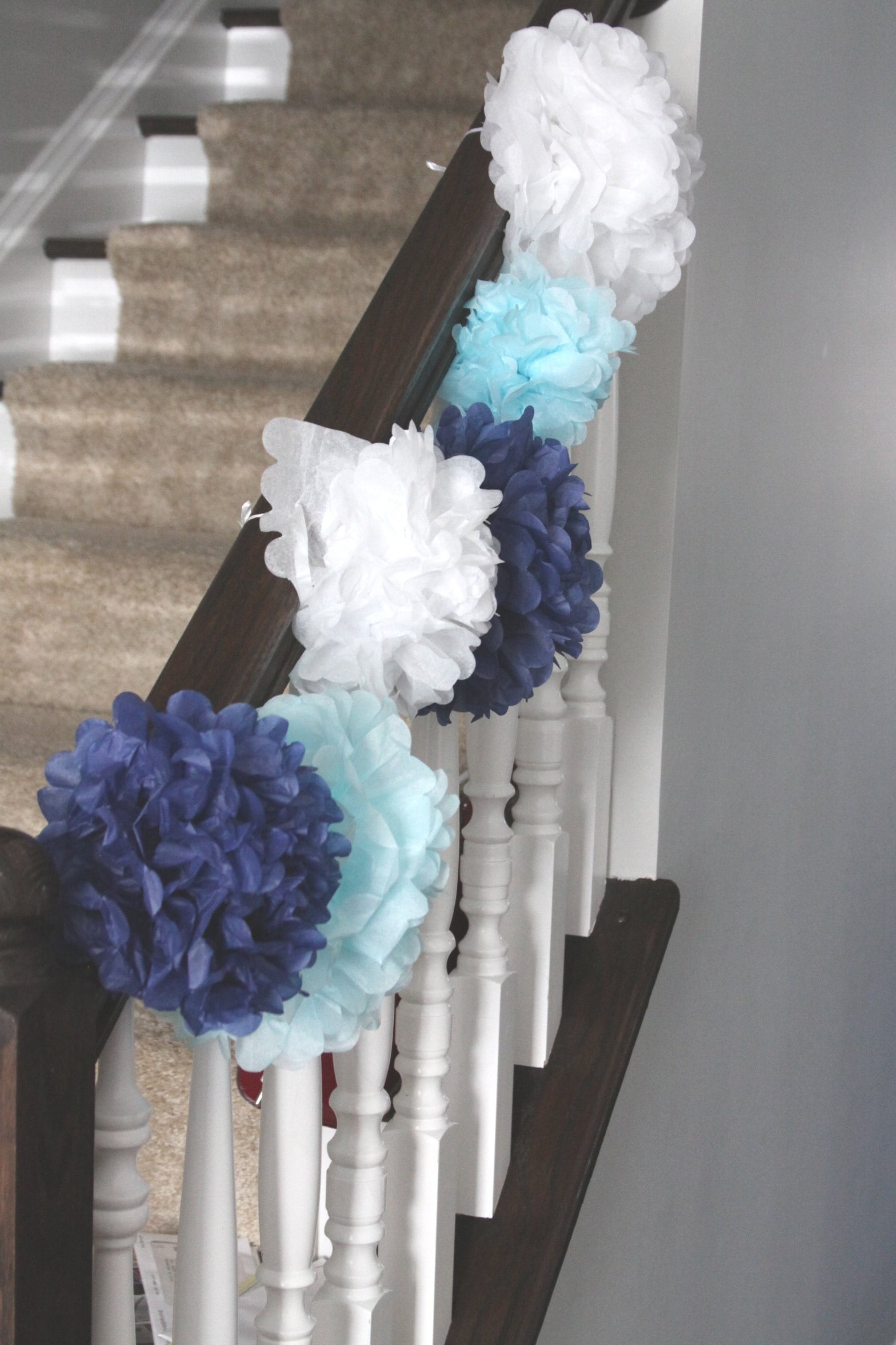 Pom Pom Banister Decorations