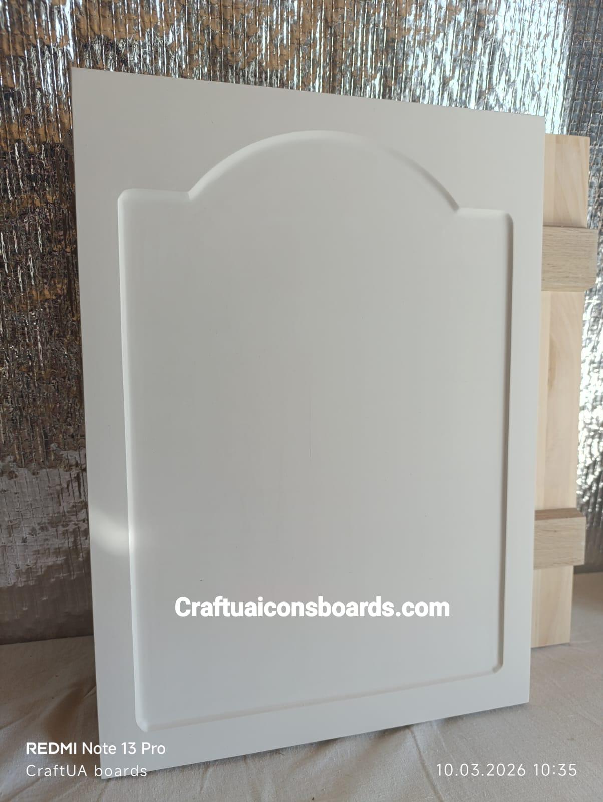 Traditional icon board with kovcheg and gesso surface made from solid linden wood