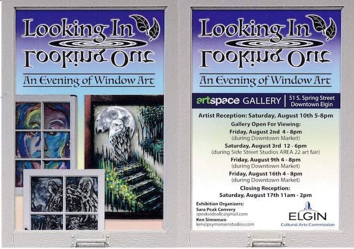 exhibit post card for Looking In Looking Out