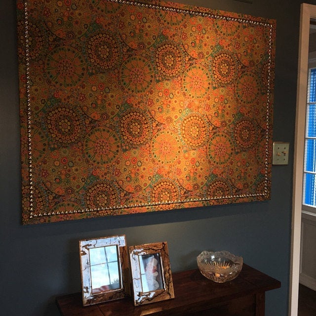 fancy DIY:  Love how this customers use of a single feature fabric to create a focal point!