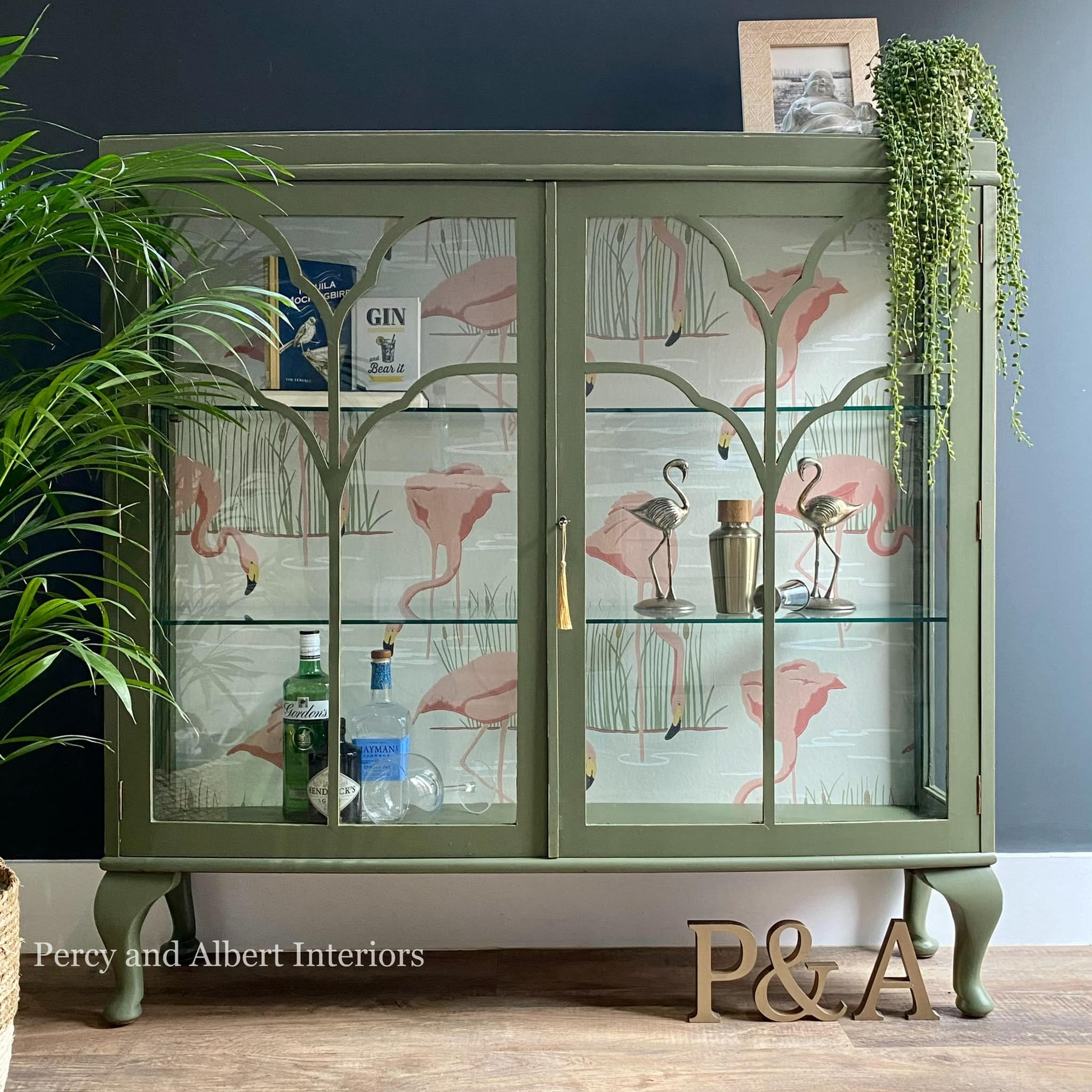 Olive Green Gin Cabinet