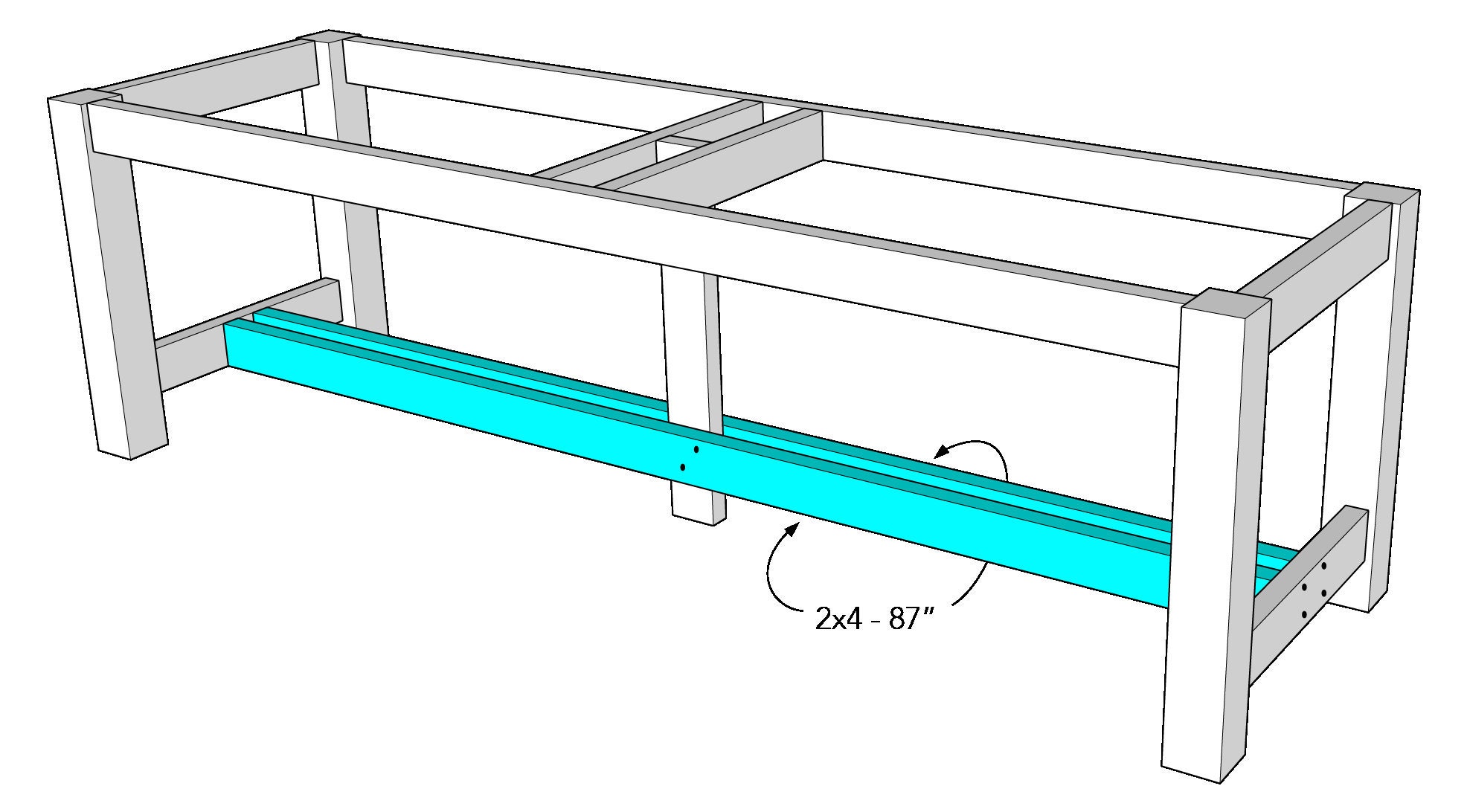 step 6 of diy outdoor table build