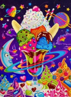Lisa Frank cosmic ice cream sundae