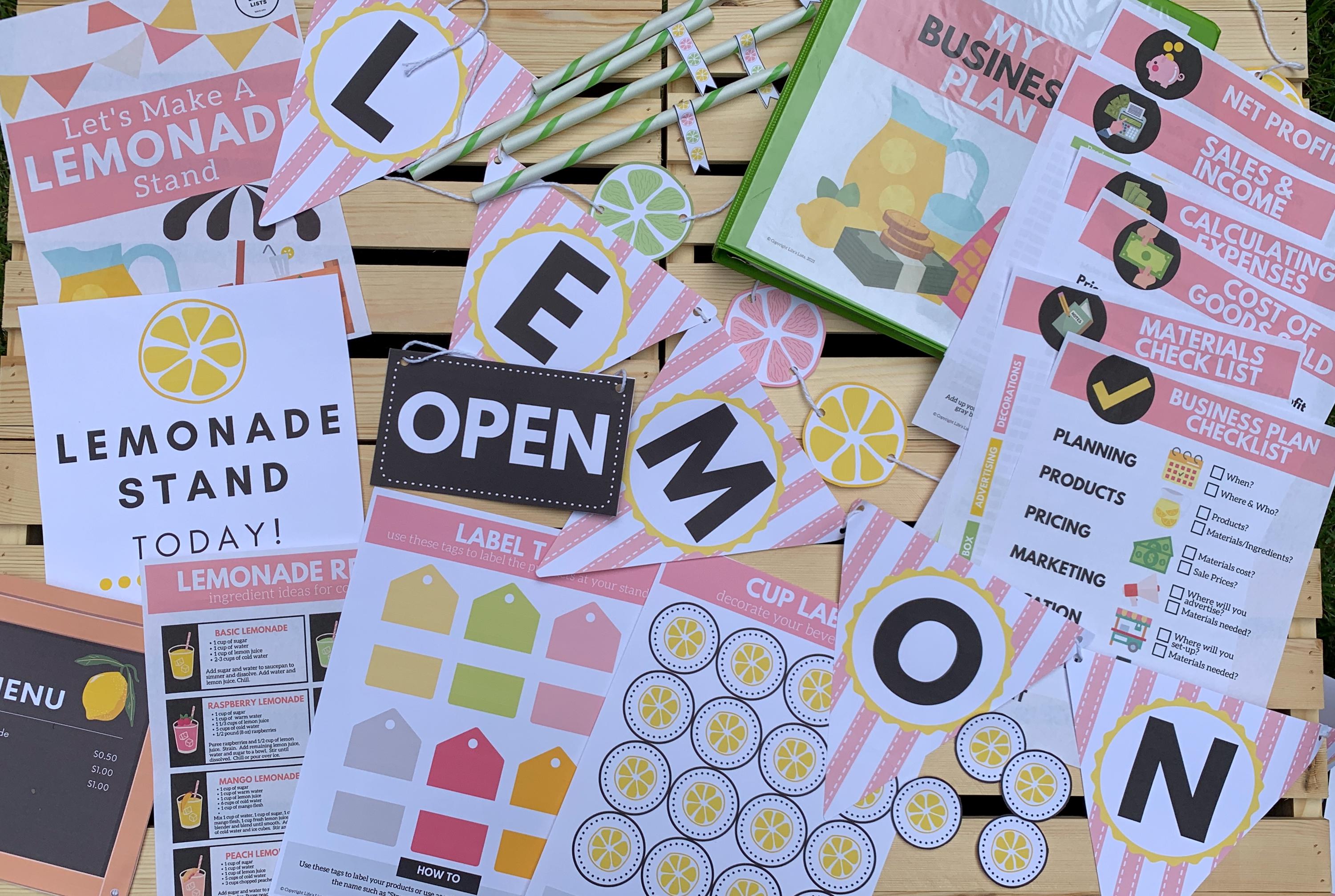 Lifes Lists Lemonade Stand Printables