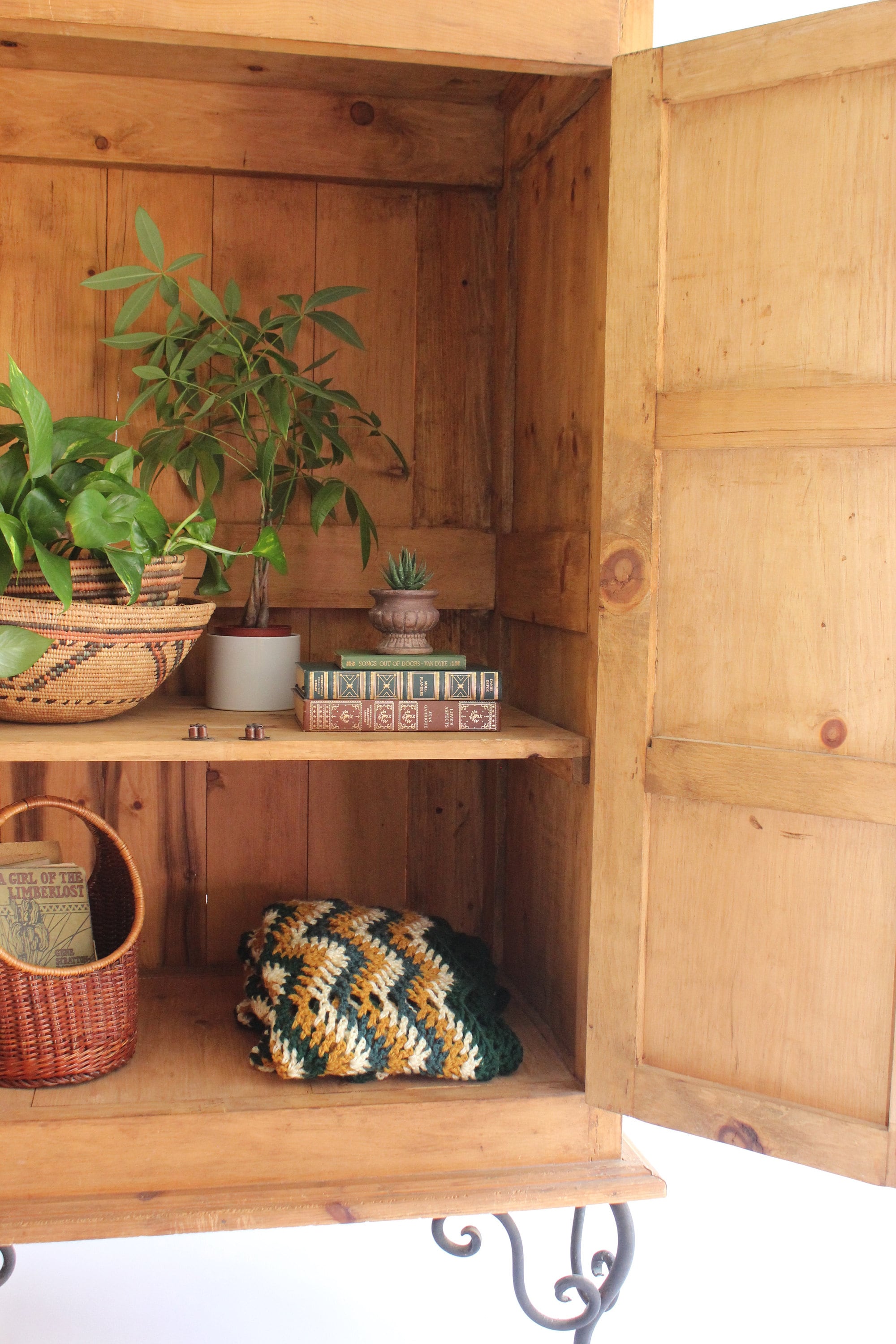 vintage solid wood storage cabinet via mendez manor