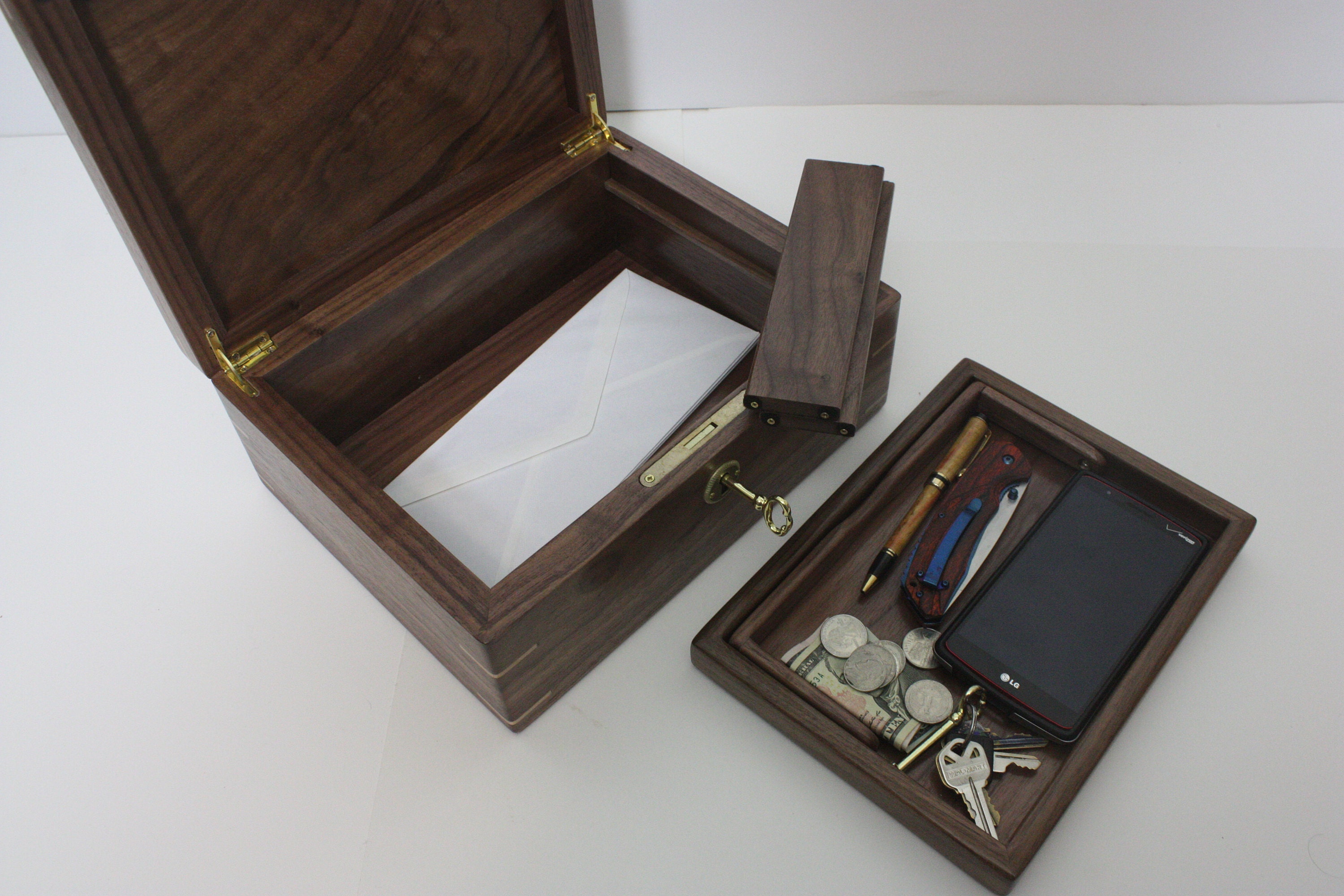 Black Walnut Locking Keepsake Box