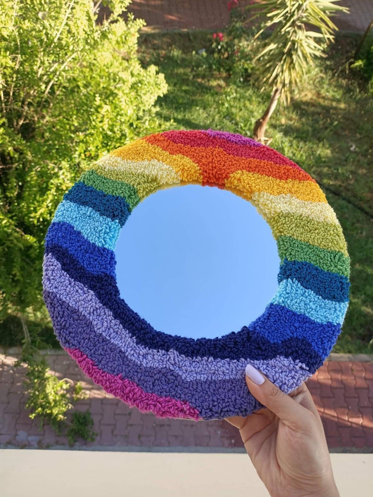 Rainbow Tufted Mirror