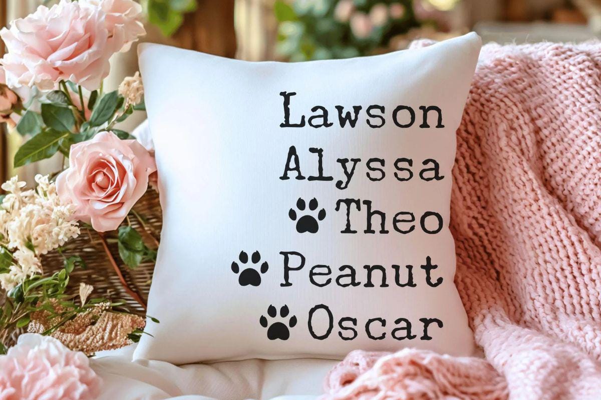 pet name throw pillow