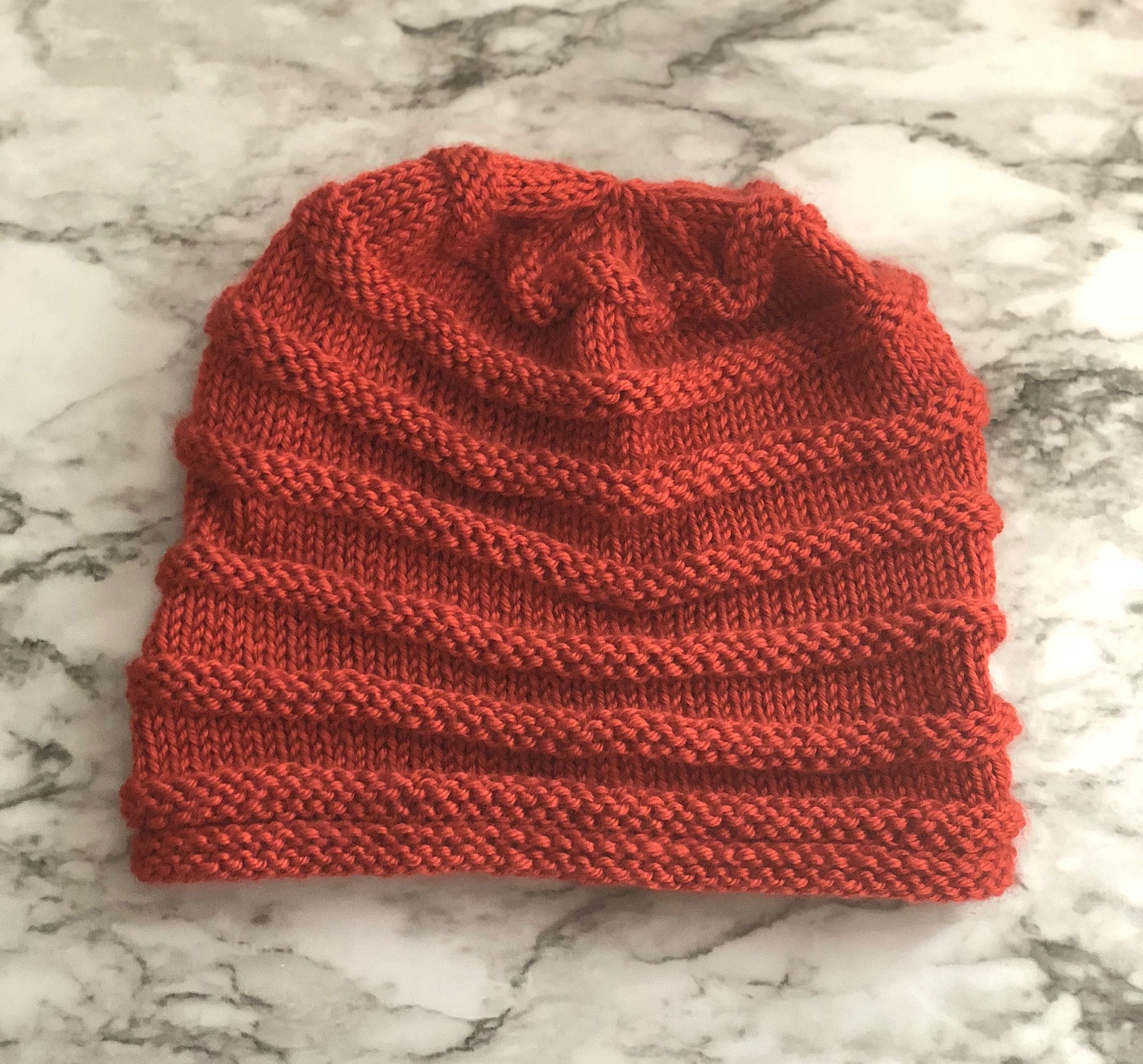 Red knitted hat